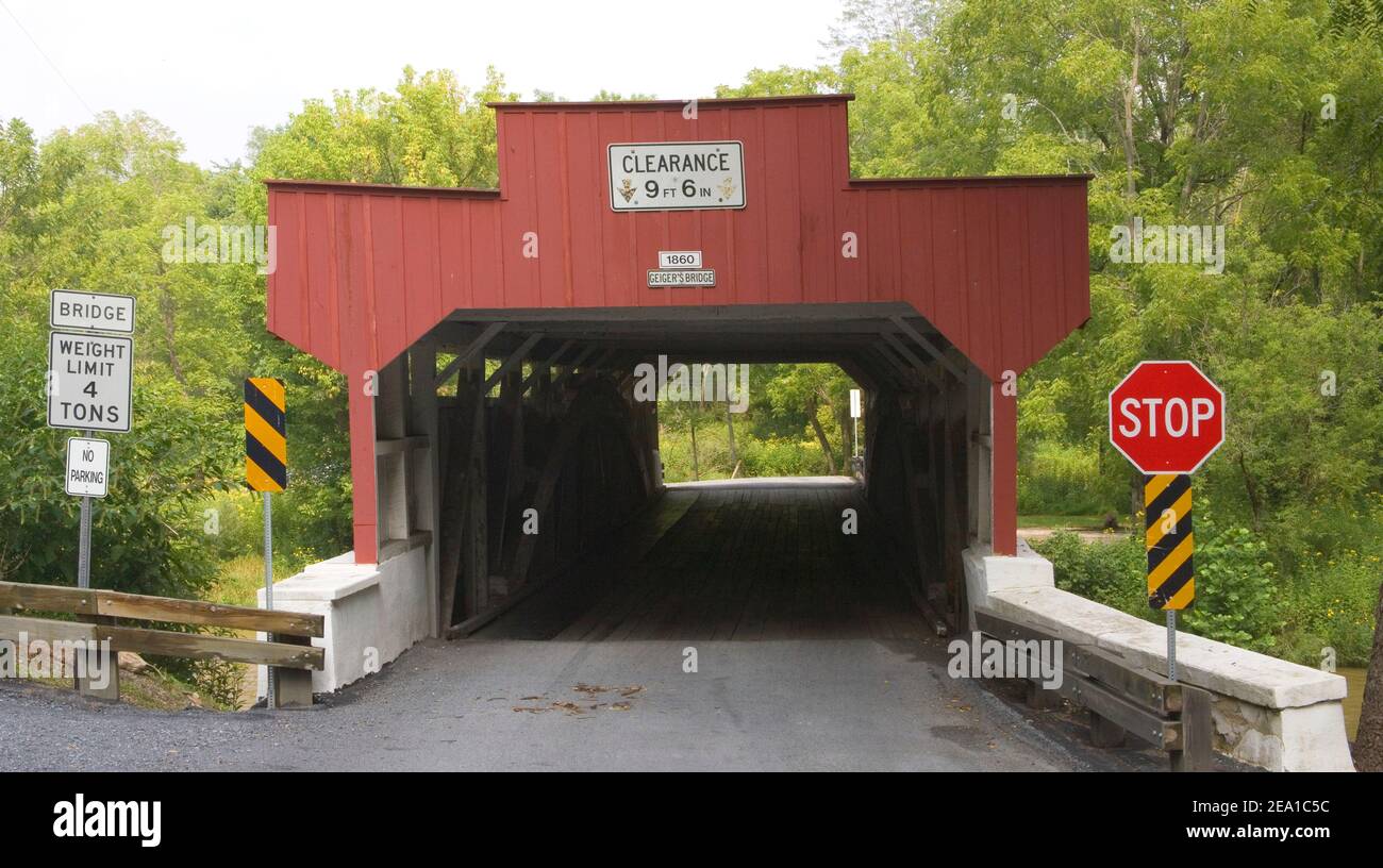 Geigers überdachte Brücke in Lehigh County pennsylvania Stockfoto