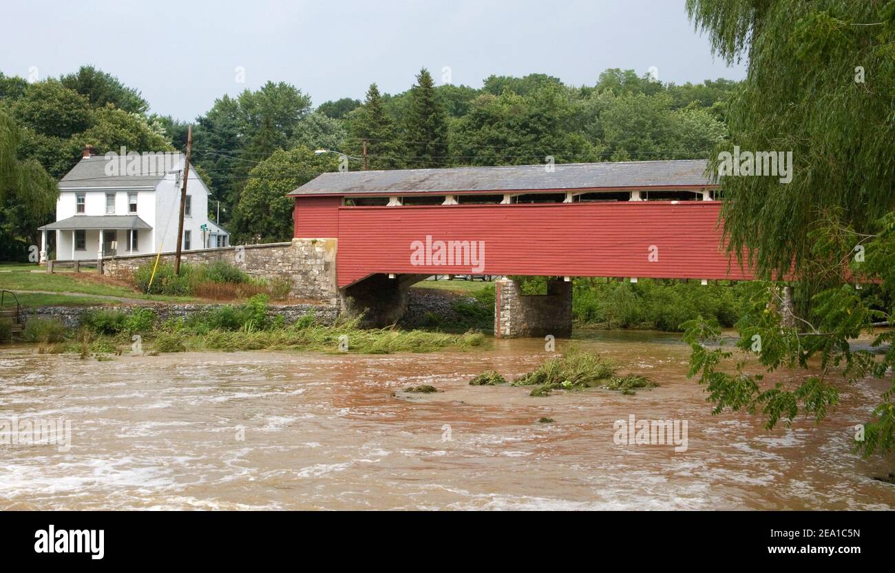 Wehrs überdachte Brücke in Lehigh County pennsylvania Stockfoto