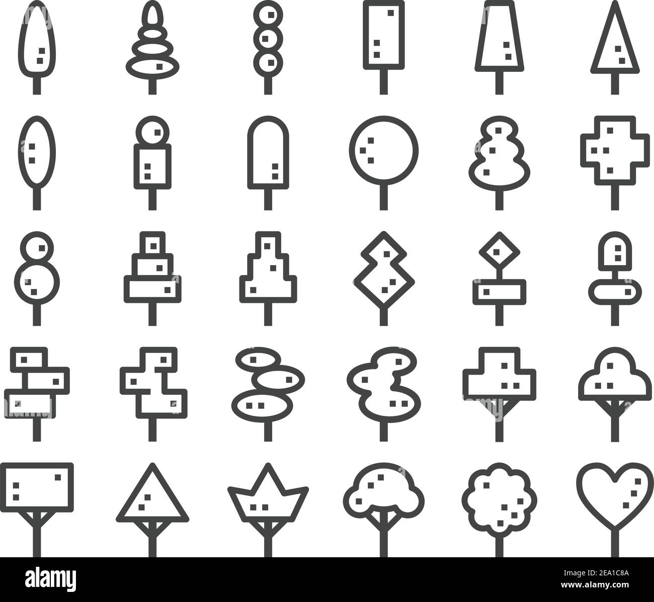 Symbol für Zierbaumlinie, bearbeitbare Kontur, Pixel-perfektes Symbol Stock Vektor