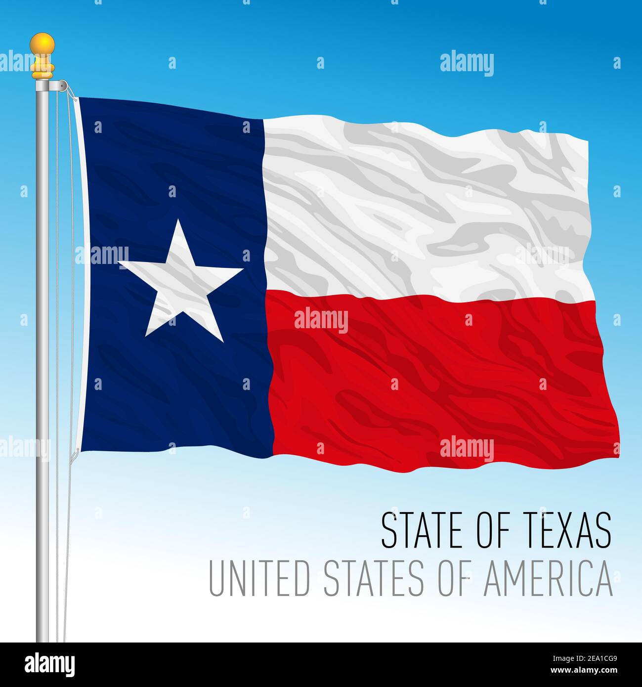Texas Bundesstaaten Flagge, Vereinigte Staaten, Vektor-Illustration Stock Vektor