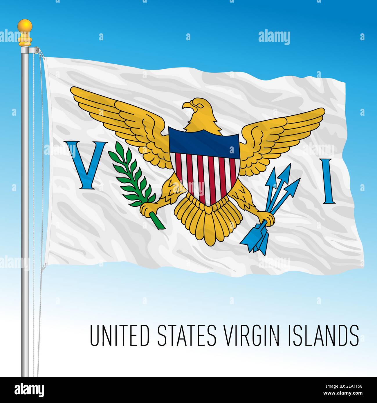 US Virgin Islands Territory Flagge, Vereinigte Staaten, Vektor-Illustration Stock Vektor