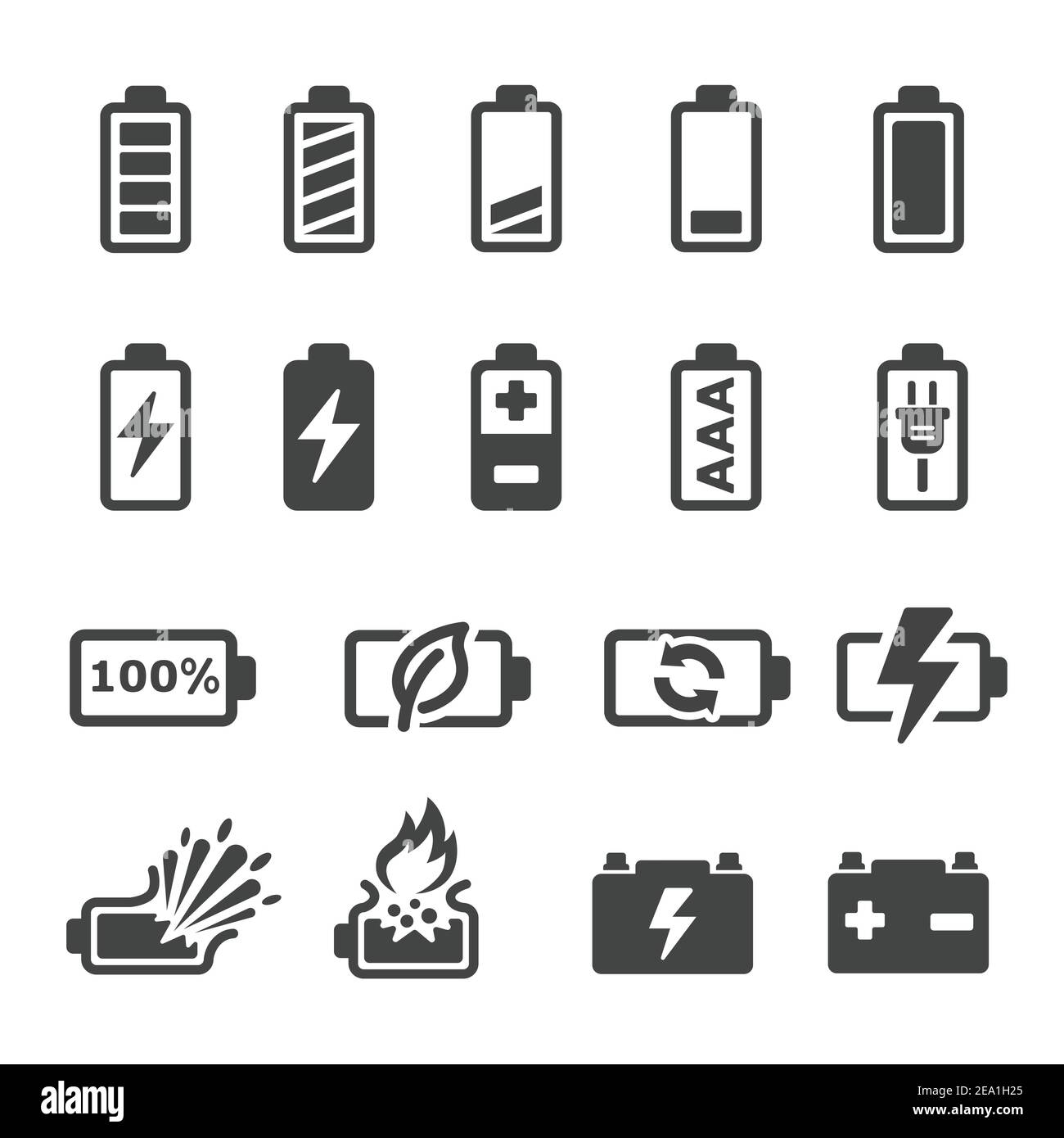 Batterie-Icon-set Stock Vektor