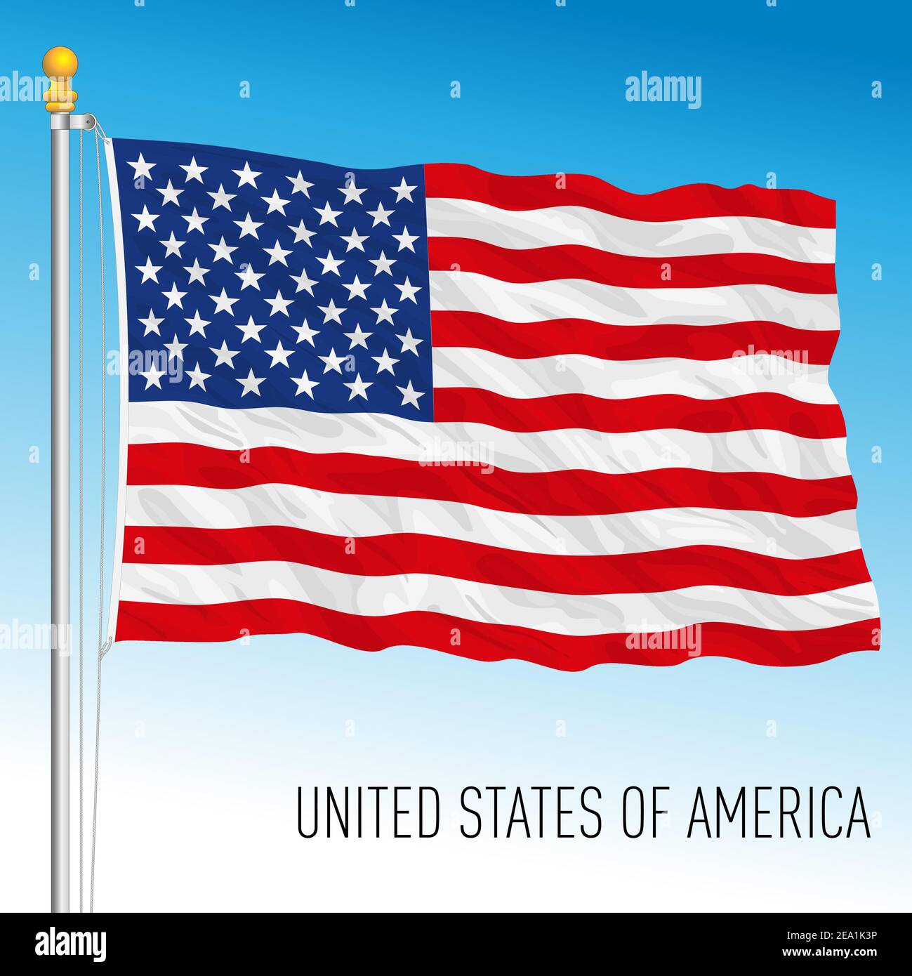 Flagge der Vereinigten Staaten von Amerika, USA, Vektorgrafik Stock Vektor