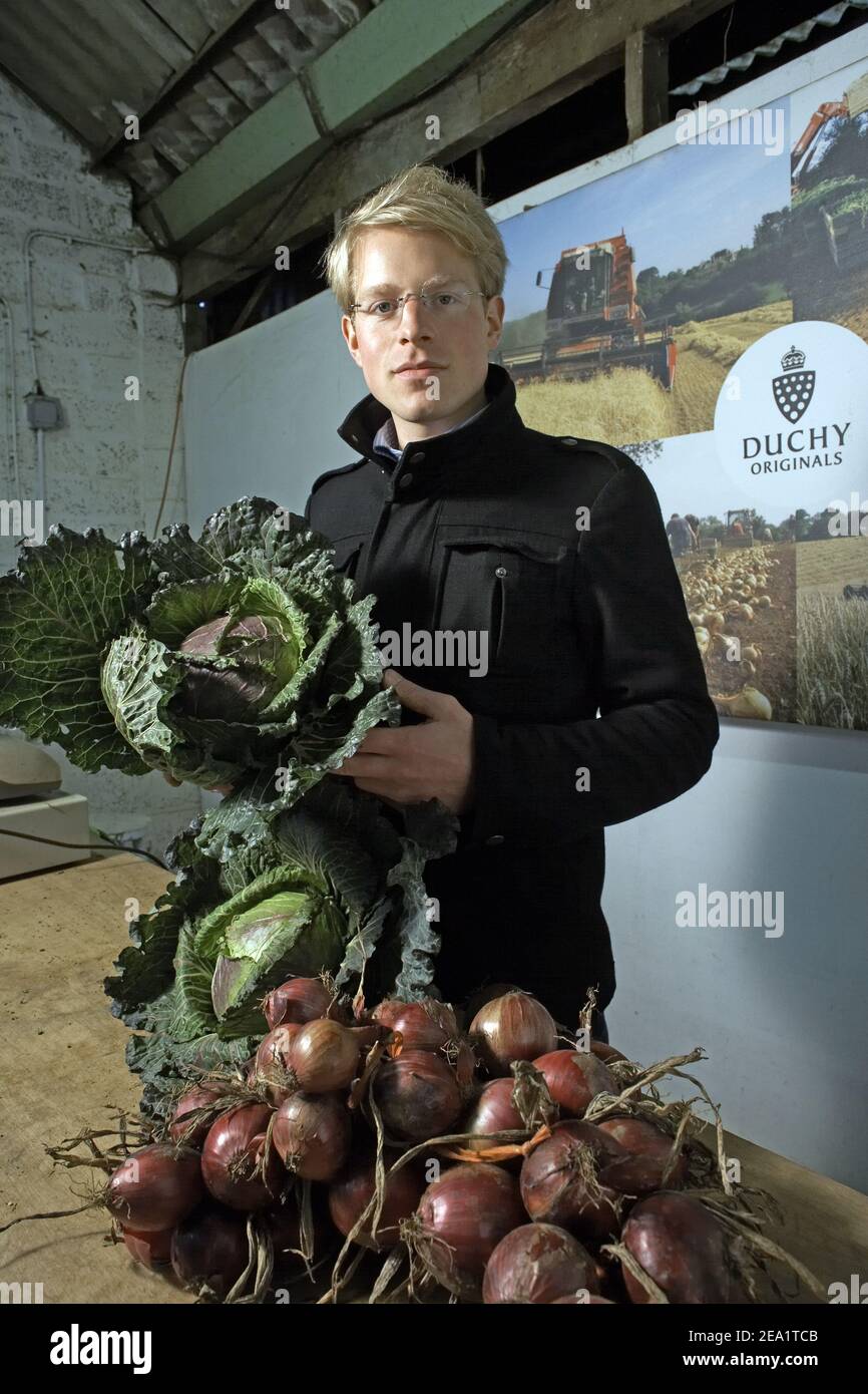 Der Schuppen Veg auf der Duchy Home Farm in der Nähe von Tetbury verkauft Bio-Produkte aus dem Bauernhof und andere lokale Produkte, Gloucestershire, England Stockfoto