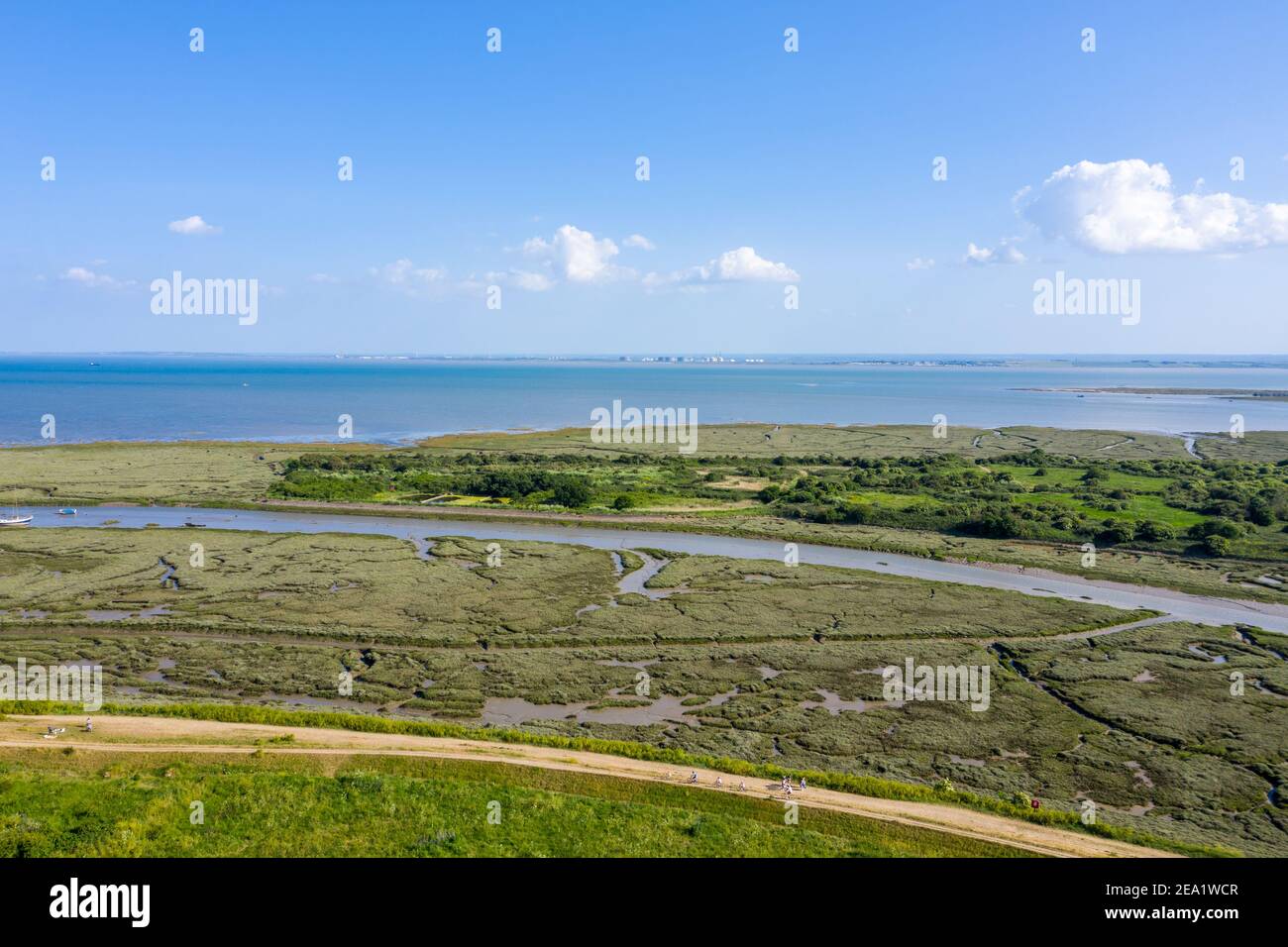 Leigh on Sea National Nature Reserve Luftaufnahme der Sümpfe In Essex Stockfoto