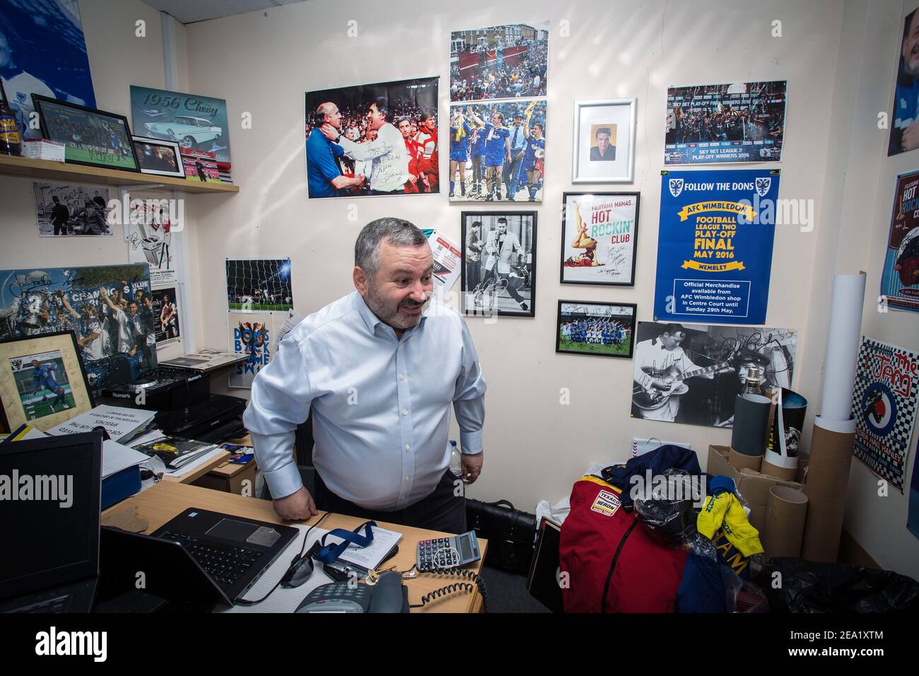 AFC Wimbledon Football Club, Commercial Director, Ivor Heller, Großbritannien Stockfoto