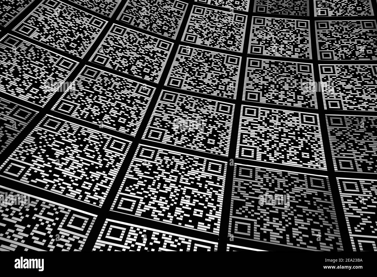 Abstrakte QR-Code Hintergrund (abgekürzt von Quick Response Code) Stockfoto