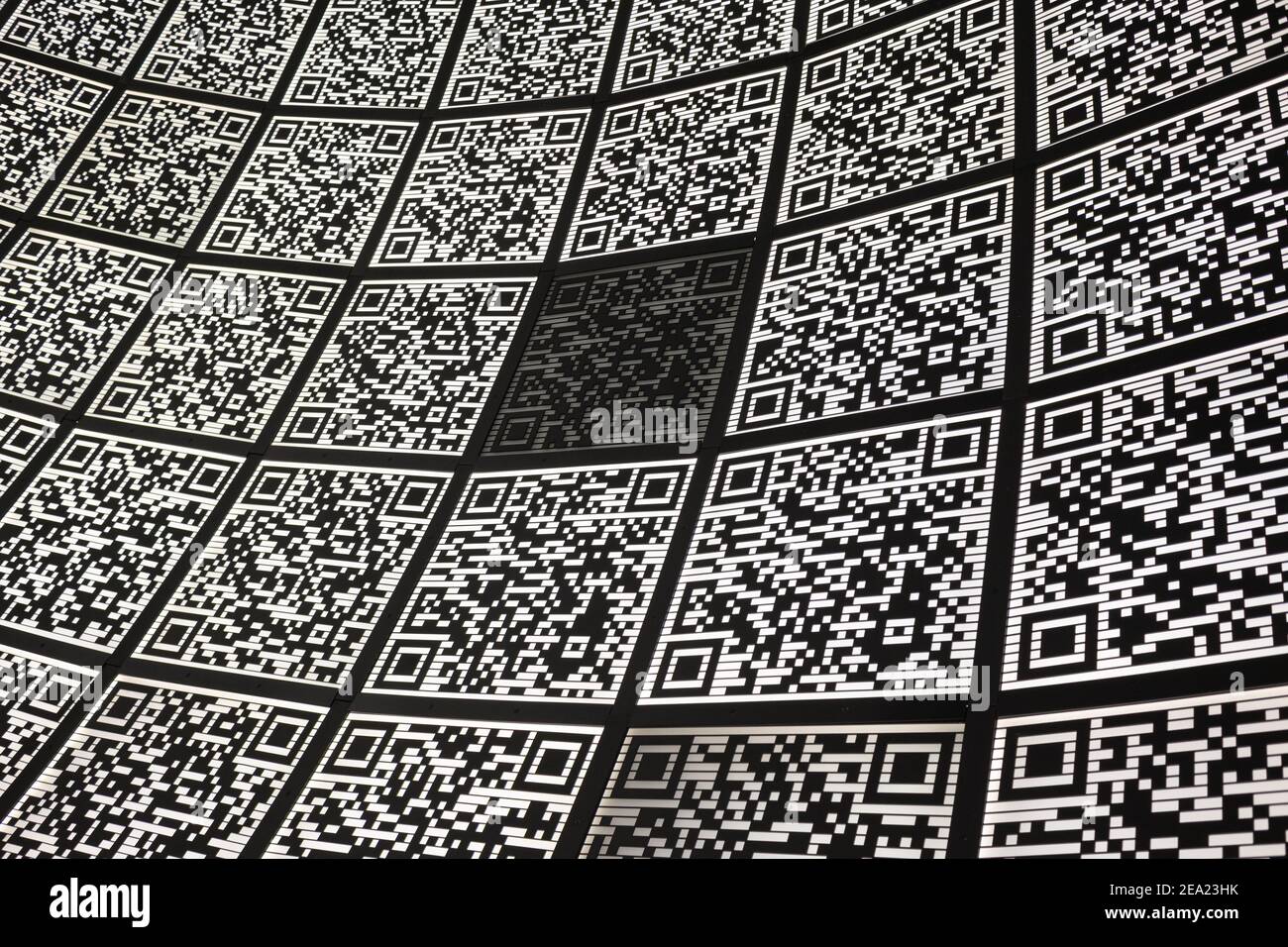 Abstrakte QR-Code Hintergrund (abgekürzt von Quick Response Code) Stockfoto