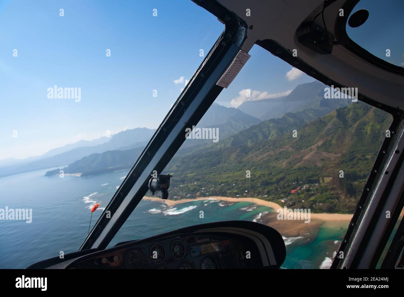 Blick vom Hubschrauber in hawaii kauai Stockfoto