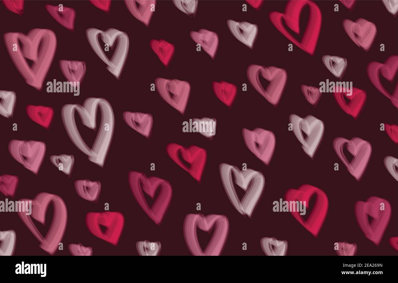 Abstrakte Liebe Herz Valentinstag Muster-Design von roten und rosa Mustervorlage. Überlappender Stil des nahtlosen Hintergrunds. Stock Vektor