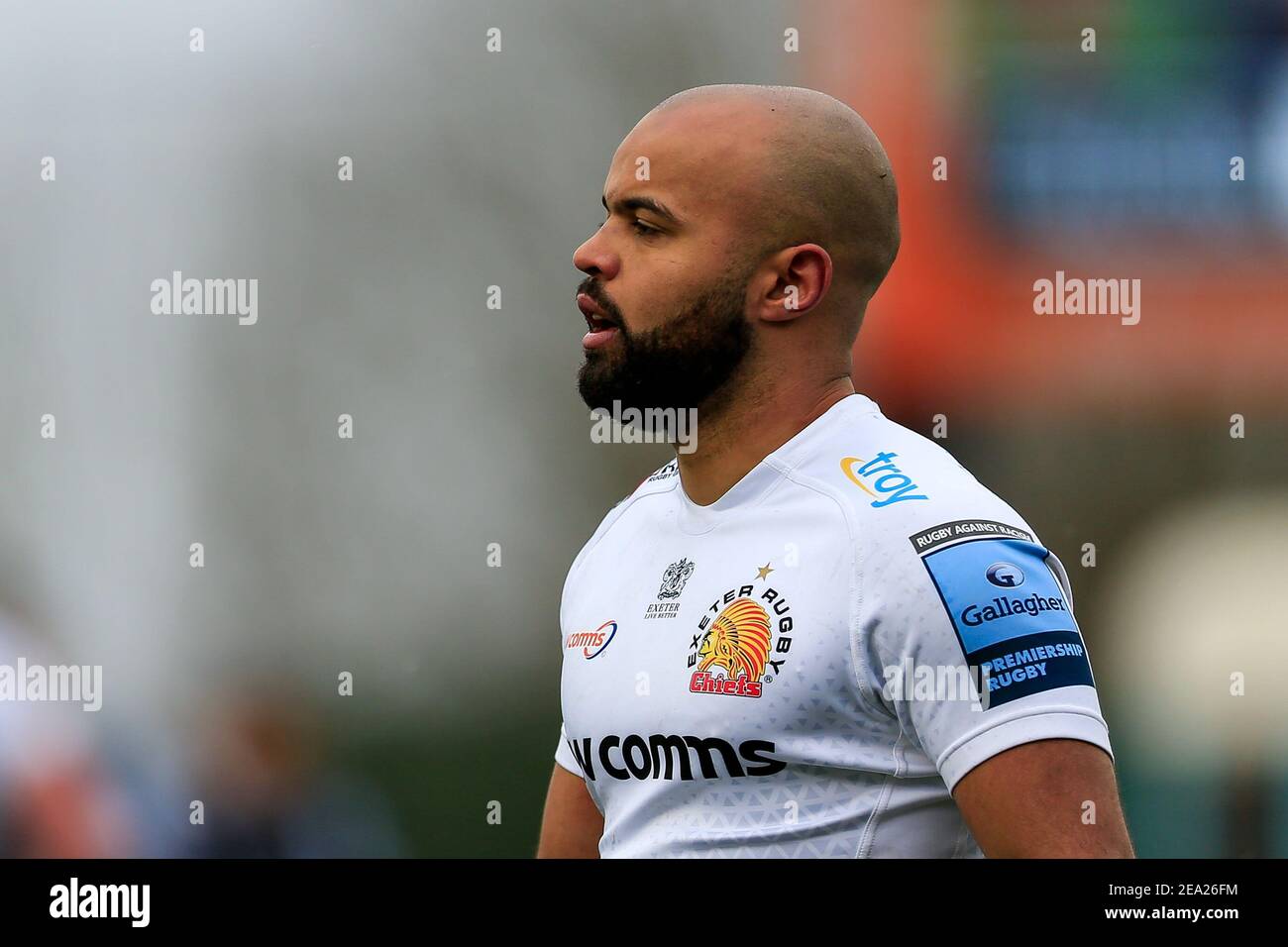 Newcastle, Großbritannien. Februar 2021, 07th. Tom O'Flaherty von Exeter Chiefs während des Spiels in Newcastle, UK am 2/7/2021. (Foto von Iam Burn/News Images/Sipa USA) Quelle: SIPA USA/Alamy Live News Stockfoto