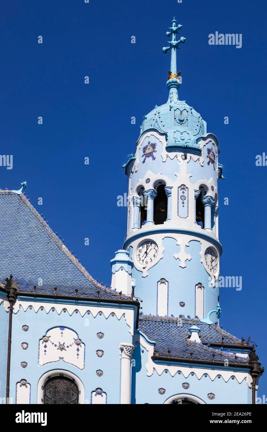 St. Elisabeth Kirche, Blaue Kirche, zylindrischer Kirchturm, Secession Stil, Ungarischer Jugendstil, Bratislava, Slowakei Stockfoto