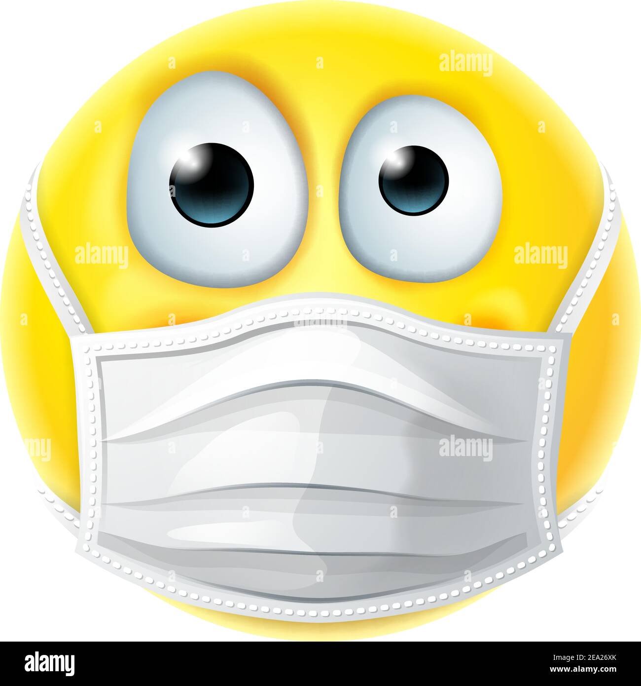 Emoticon Emoji PPE Medical Mask Gesichtssymbol Stock Vektor