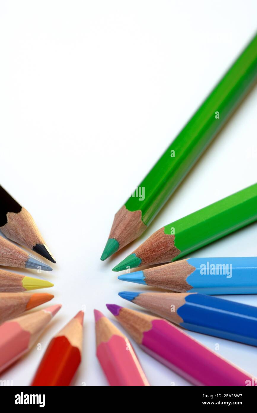 Buntstift, Buntstift, Buntstifte Stockfoto