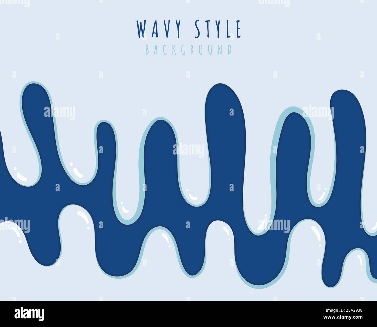 Abstraktes blau gewelltes Muster-Design aus minimaler Vorlage. Einfacher Stil von Retro-Meeresfarbe Hintergrund. Stock Vektor