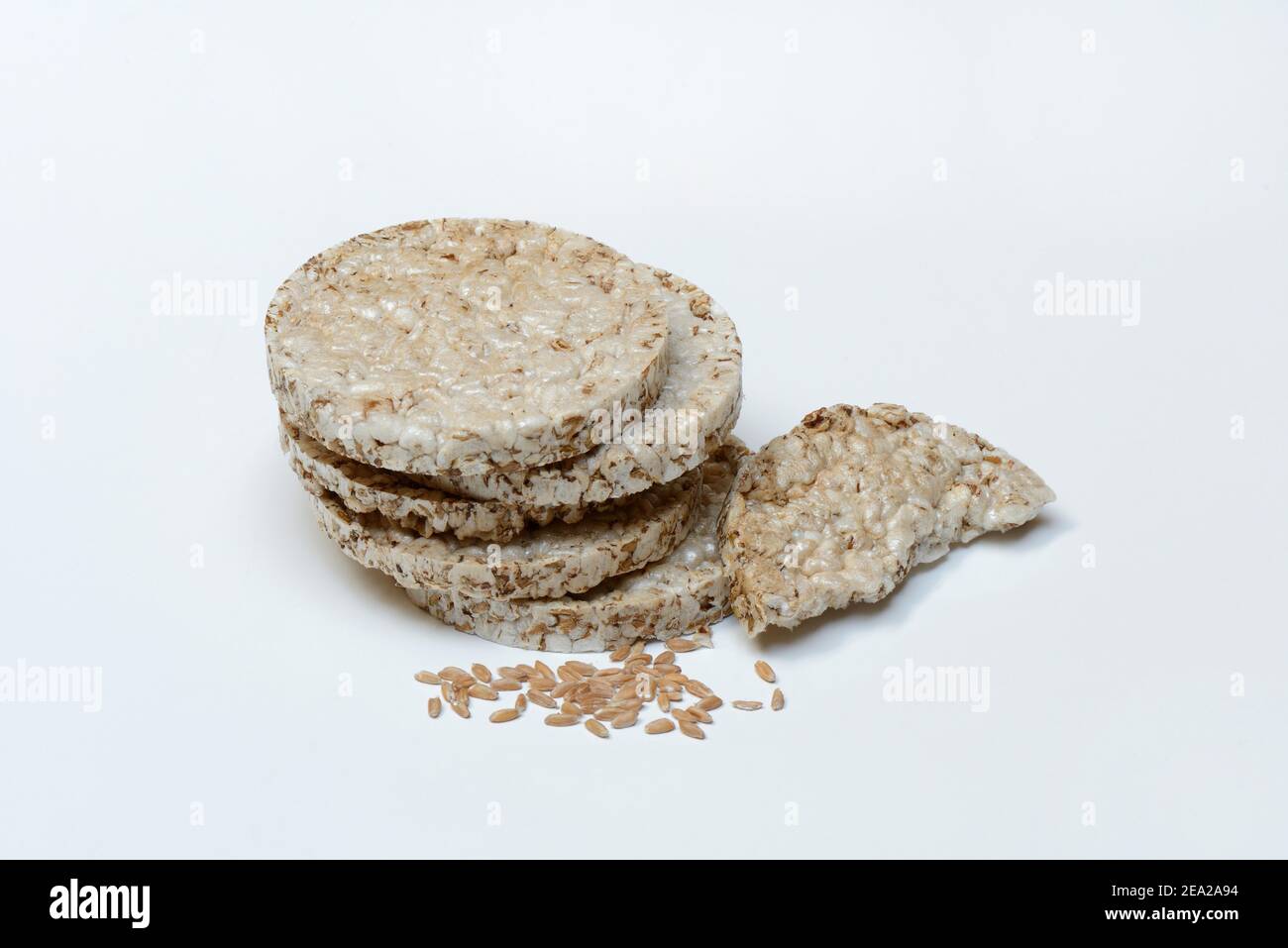 Gestapelt - Waffeln und Körner, Waffeln, Dinkel-Waffeln Stockfoto