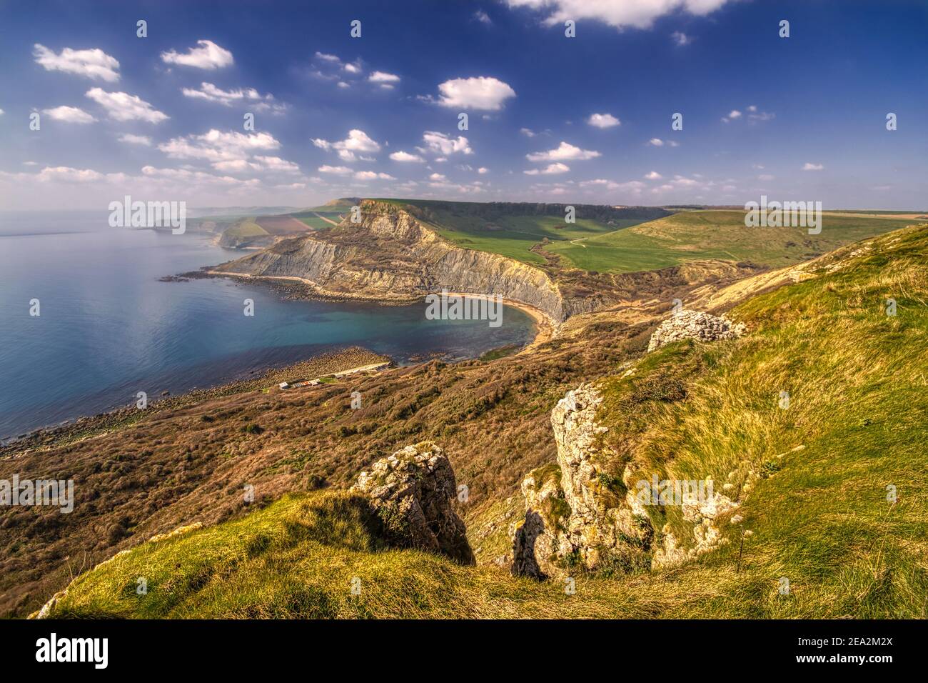 Ein cooler Blick auf Chapman's Pool, Dorset Stockfoto