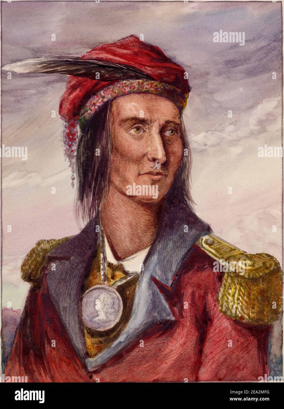Tecumseh - Indianerfreiheitskämpfer Stockfoto