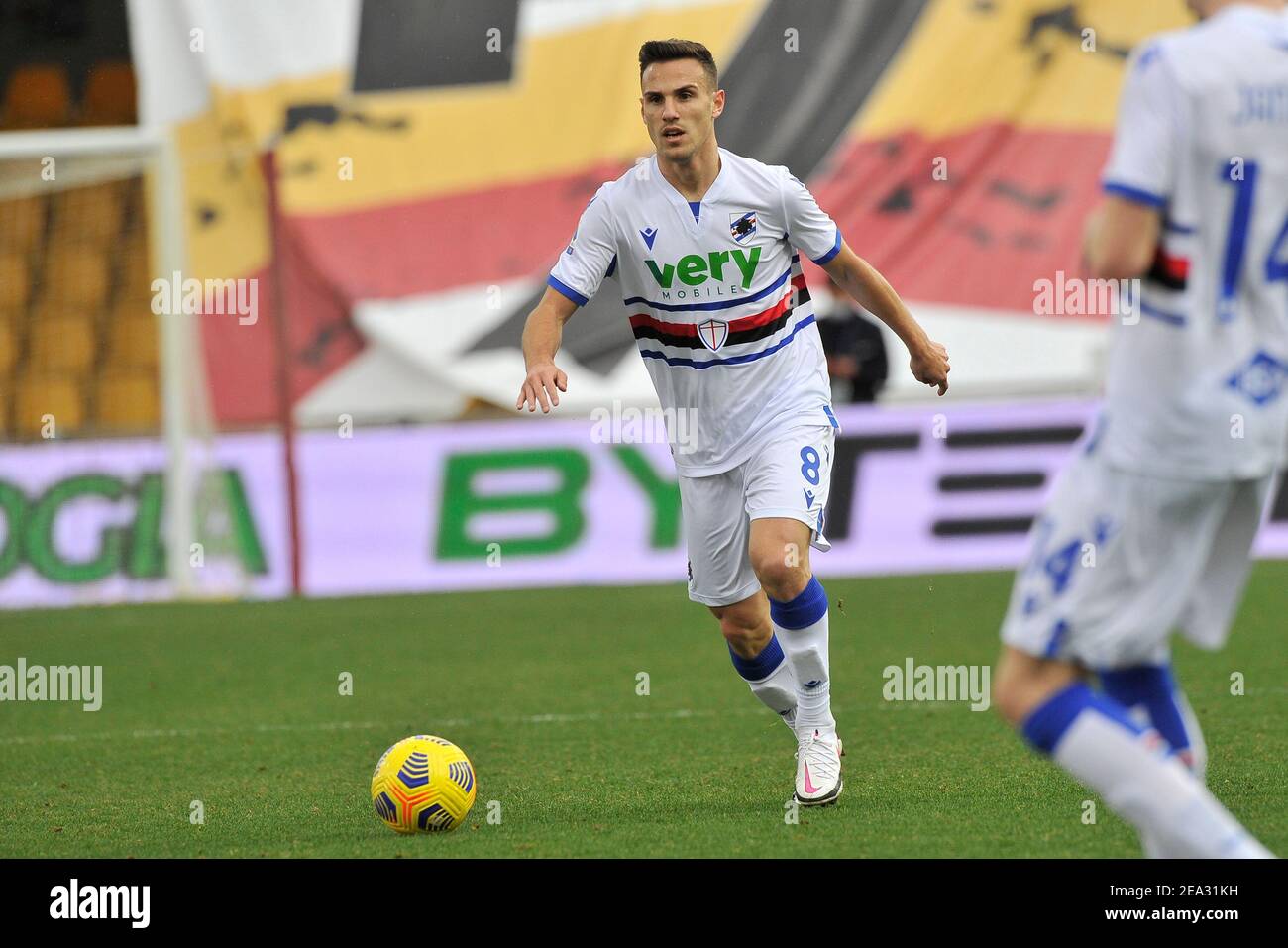 Benevento, Italien. Februar 2021, 07th. Valerio Verre Spieler von Benevento, während des Spiels der italienischen SerieA Meisterschaft zwischen Benevento gegen Sampdoria, Endergebnis 1-1, Spiel im Ciro Vigorito Stadion in Benevento gespielt. Italien, Den 07. Februar 2021. (Foto von Vincenzo Izzo/Sipa USA) Quelle: SIPA USA/Alamy Live News Stockfoto