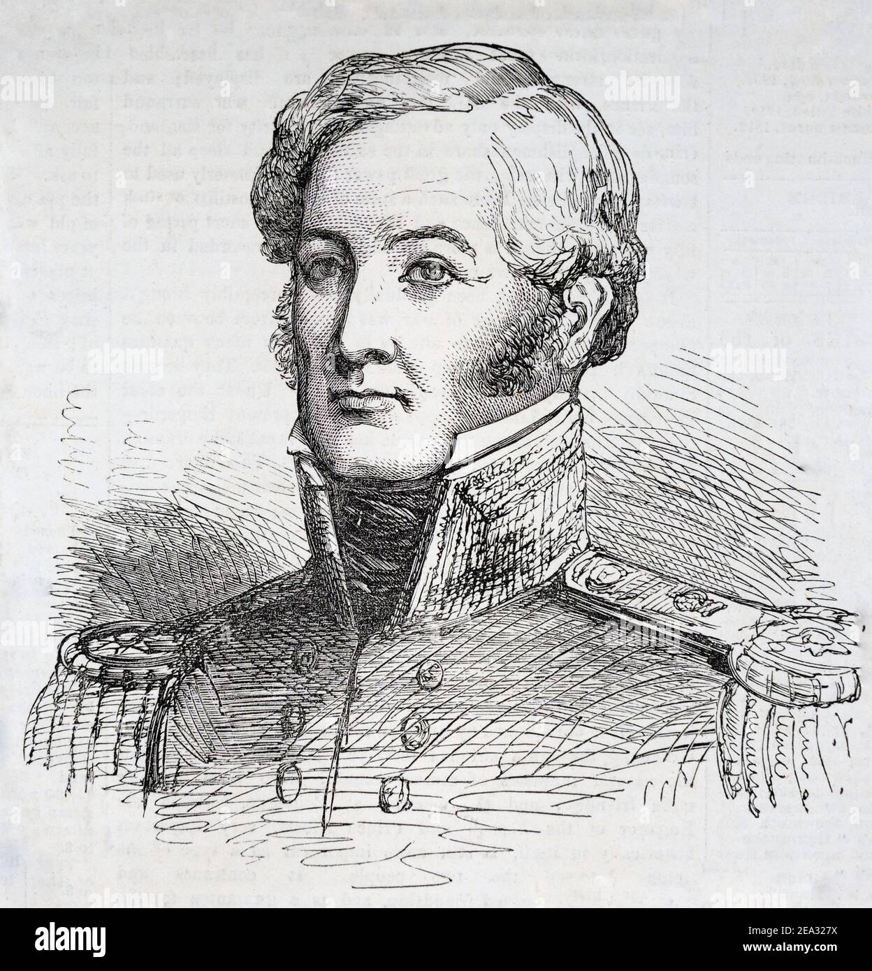 Der Rückadmiral Sir James Hanway Plumridge (1787 – 1863) war ein britischer Marineoffizier. 1854 befand sich eine britische Flotte an der Ostsee. Mit seiner Flagge in t Stockfoto