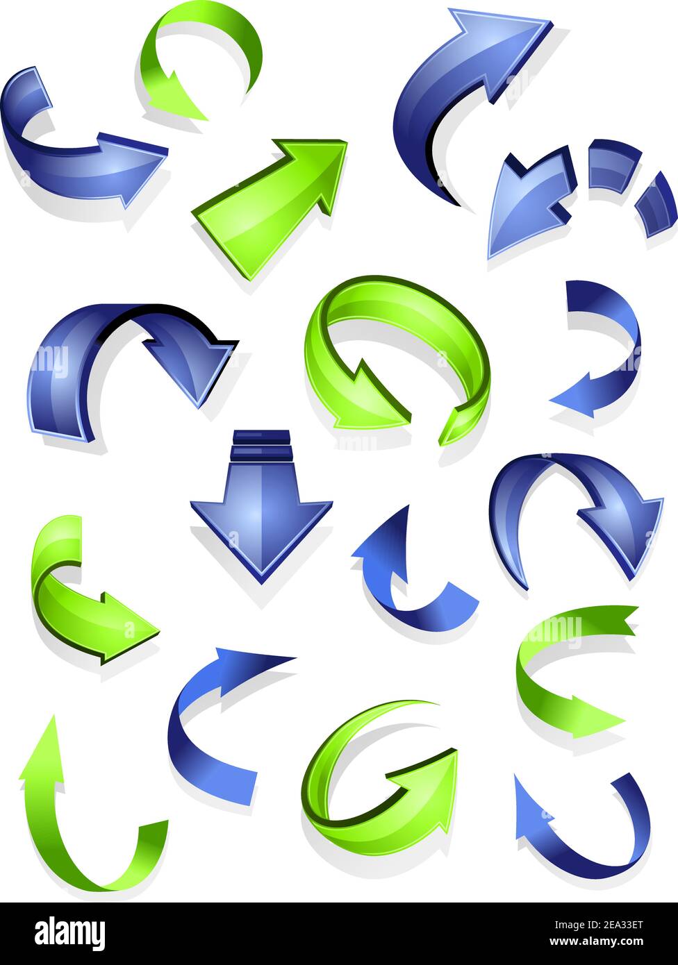 Satz von glänzend Pfeile, Symbole für Web Design Stock Vektor