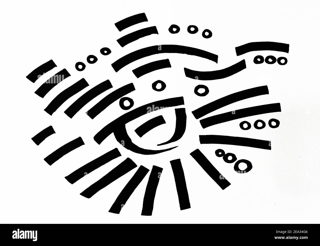 Kunst; kopischer Marker; abstrakt; Hintergrund; modern; Dreieck; Kurve;; Quadrat; Kreis, Markerskizze, Markerstrich Stockfoto