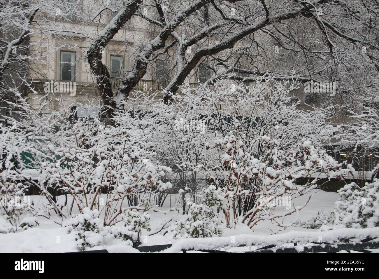 New York, USA. Februar 2021, 7th. (NEU) New York traf mit einem weiteren Schneefall. 7. Februar 2021, New York, USA: Anoyher Schneefall übernimmt New York City hinter einigen Schneeflocken für Kinder zu spielen und Schneemänner im Central Park, verursacht wenige Bewegungen von Menschen und Verkehr von Fahrzeugen.zumindest macht der Schneefall Central Park schöner für Besucher Selfies zu nehmen und die Schönheit zu schätzen.Quelle: Niyi Fote /Thenews2. Kredit: Niyi Fote/TheNEWS2/ZUMA Wire/Alamy Live Nachrichten Stockfoto