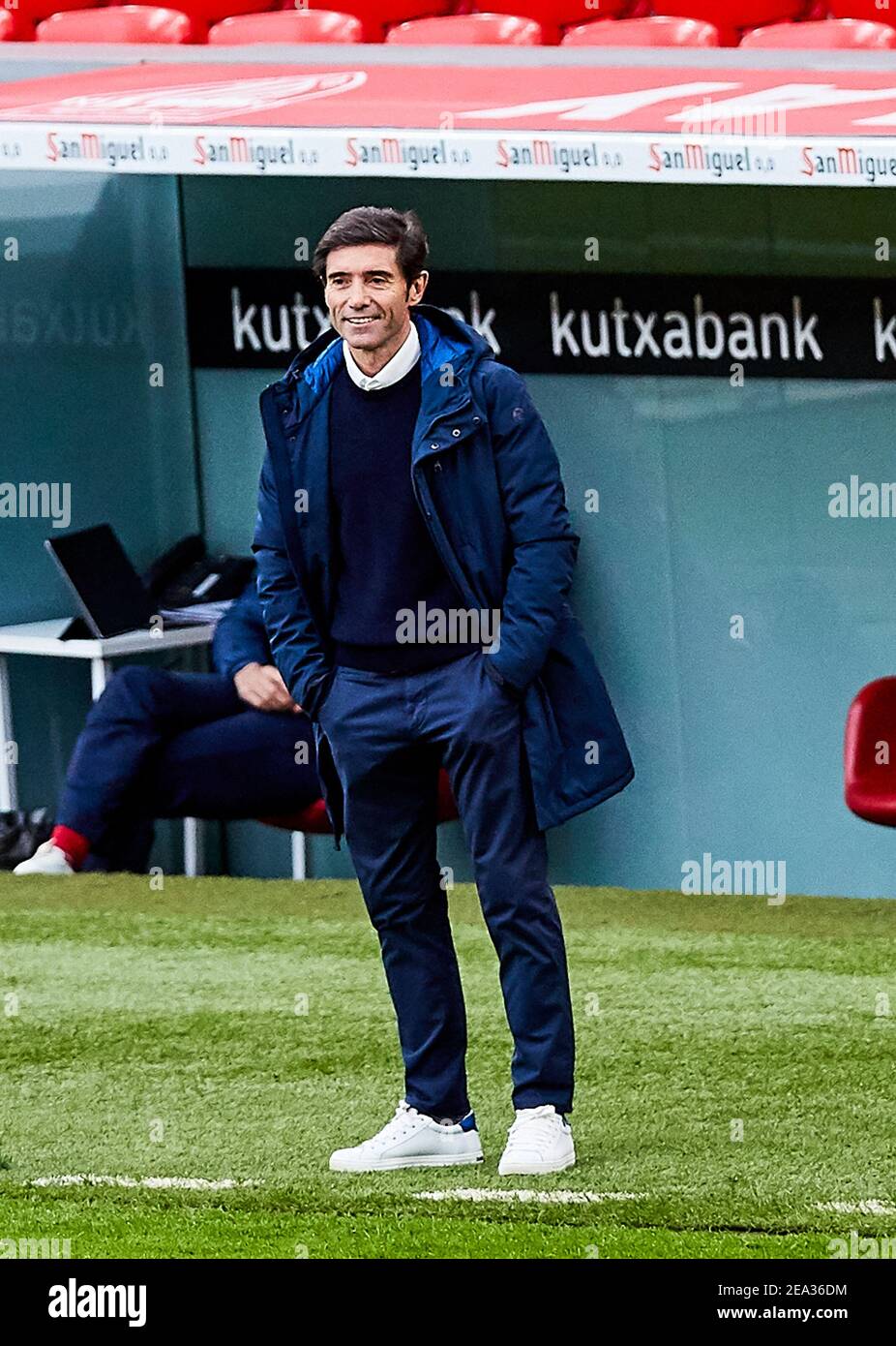 Marcelino Garcia Toral, Cheftrainer des Athletic Club während der spanischen Meisterschaft La Liga Fußballspiel zwischen Athletic Club und Valencia CF am 7. Februar 2021 im San Mames Stadion in Bilbao, Spanien - Foto Inigo Larreina / Spanien DPPI / DPPI / LM Stockfoto