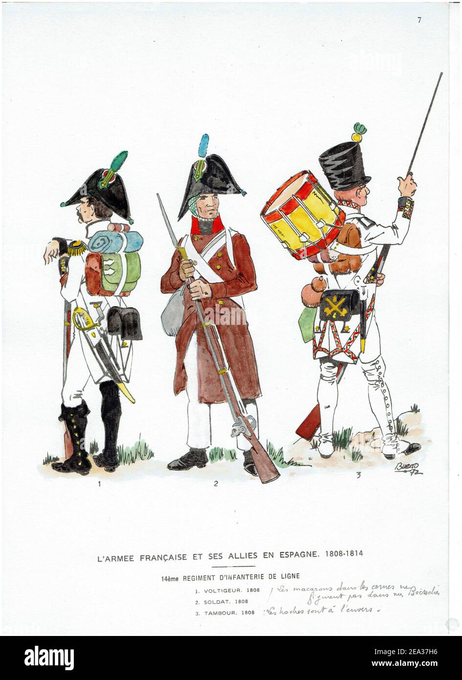 14E régiment d'infanterie de ligne en Espagne 1808 - 1814 Stockfoto