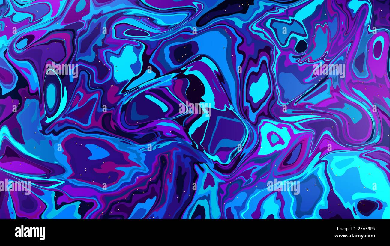 Blauer abstrakter Hintergrund flüssiger Vektor Hintergrund Acrylfarbe Imitation Stock Vektor