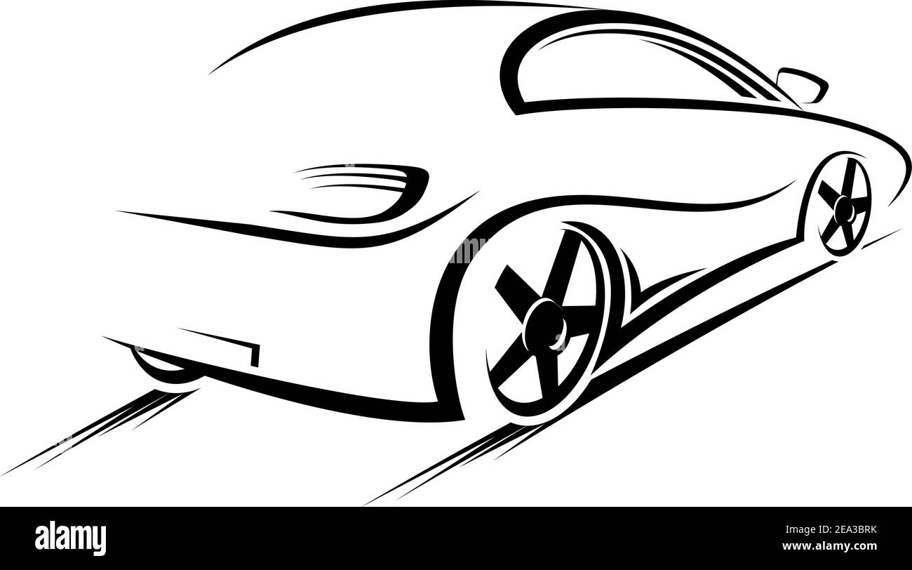 Auto Silhouette für Rennen Sport Design Stock Vektor