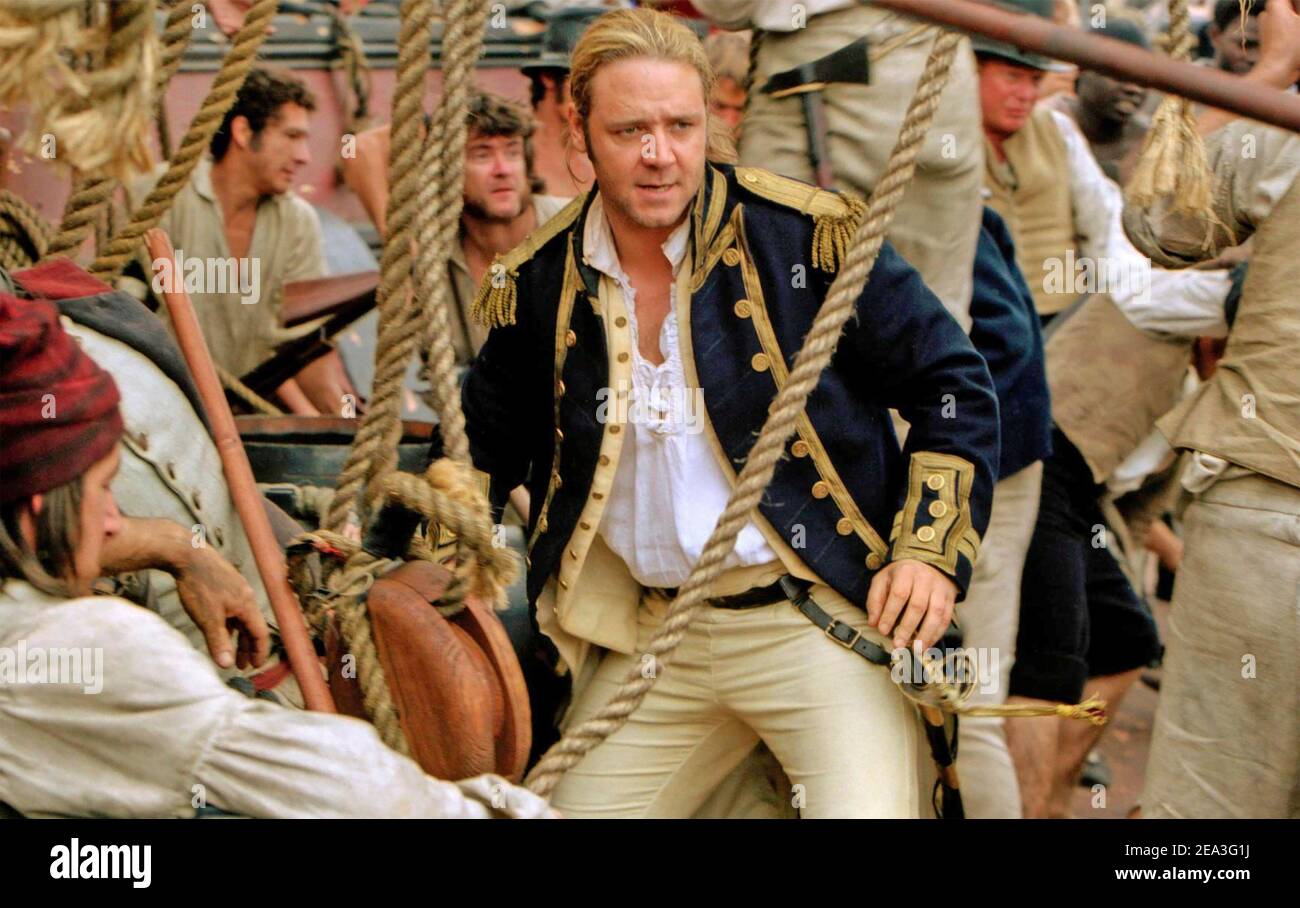 MASTER AND COMMANDER: THE FAR SIDE OF THE WORLD 2003 20th Century Fox Film mit Russell Crowe als Captain Jack Aubrey Stockfoto