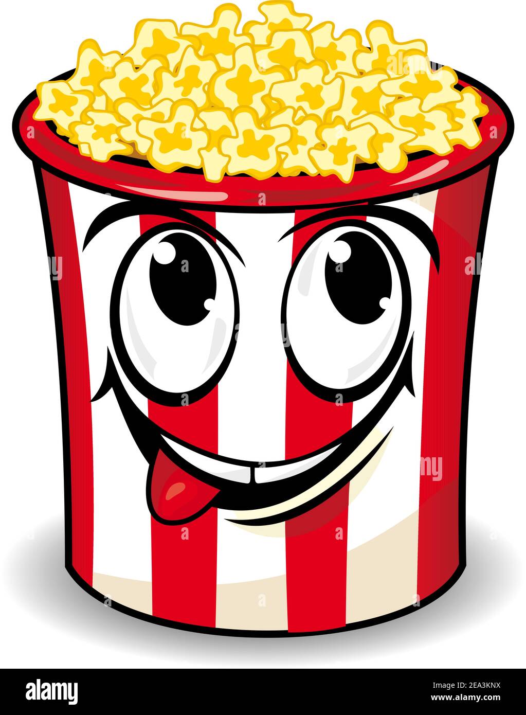 Lächelnd popcorn Box im Comic-stil Für snack Design Stock Vektor