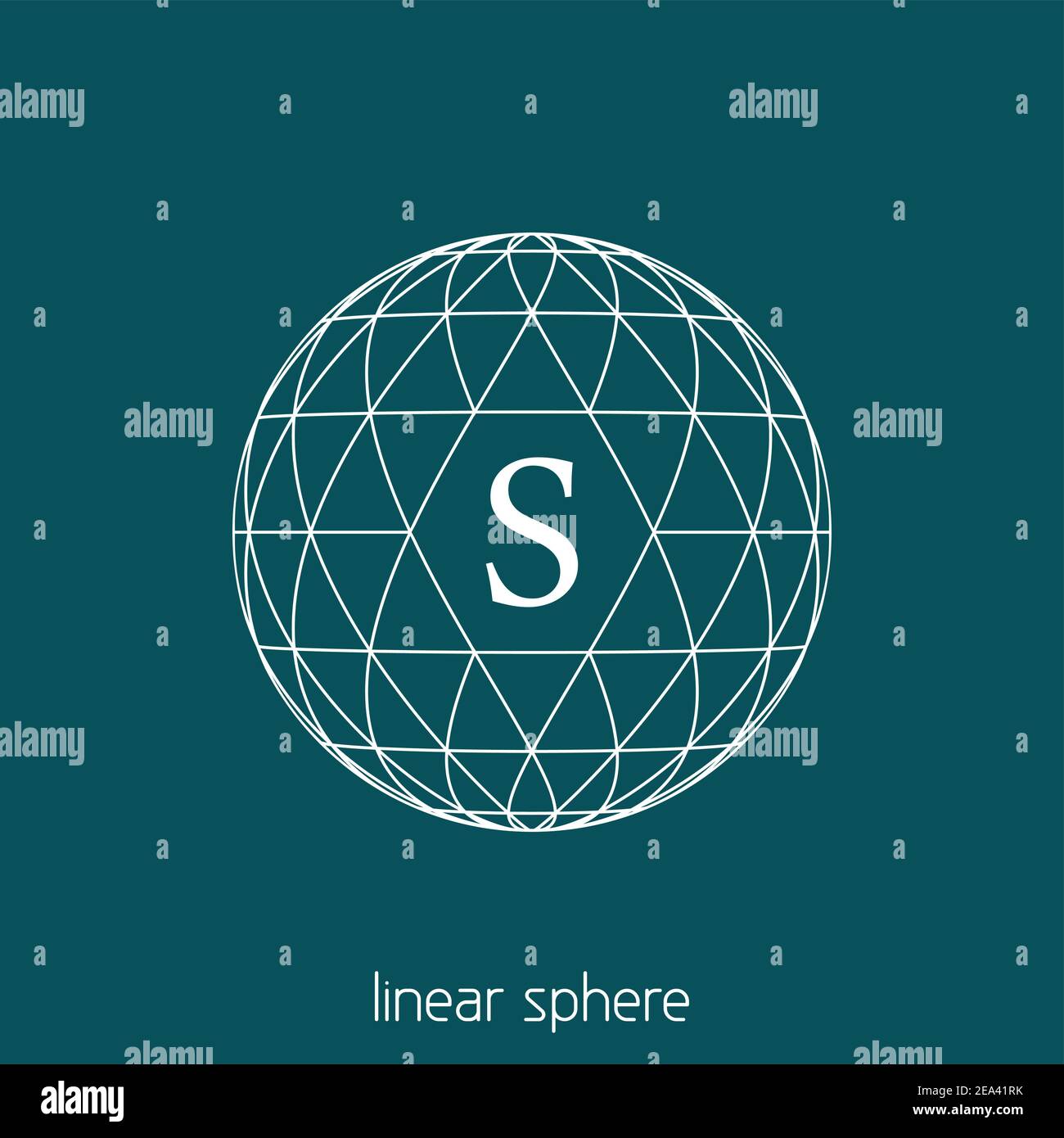 Abstrakte einfache Kugel mit Dreiecken im Hipster-Stil mit dem Buchstaben S. Gliederungsvektor Orb Stock Vektor