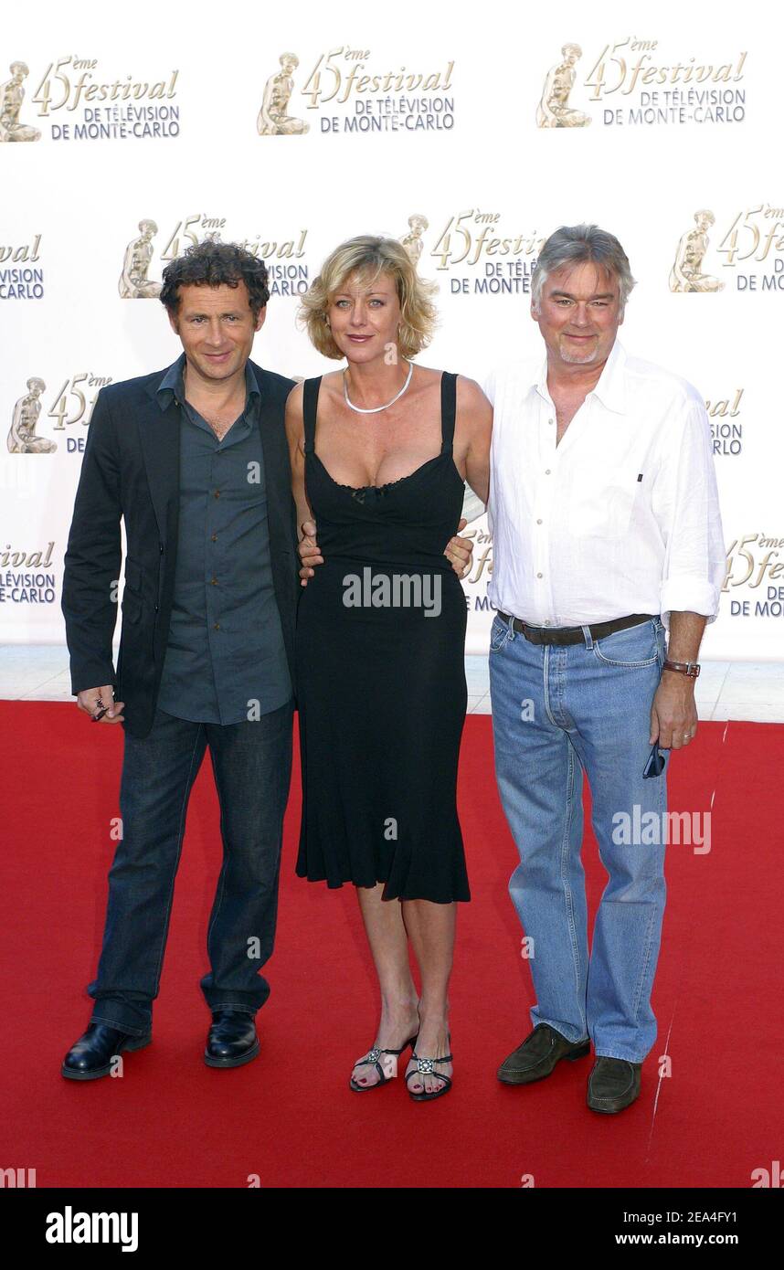 Christian Rauth, Cecile Auclert und Daniel Rialet besuchen die Party TF1 im Rahmen des Monte-Carlo Television Festival 45th in Monaco, am 30. Juni 2005. Foto von Gerald Holubowicz/ABACAPRESS.COM Stockfoto