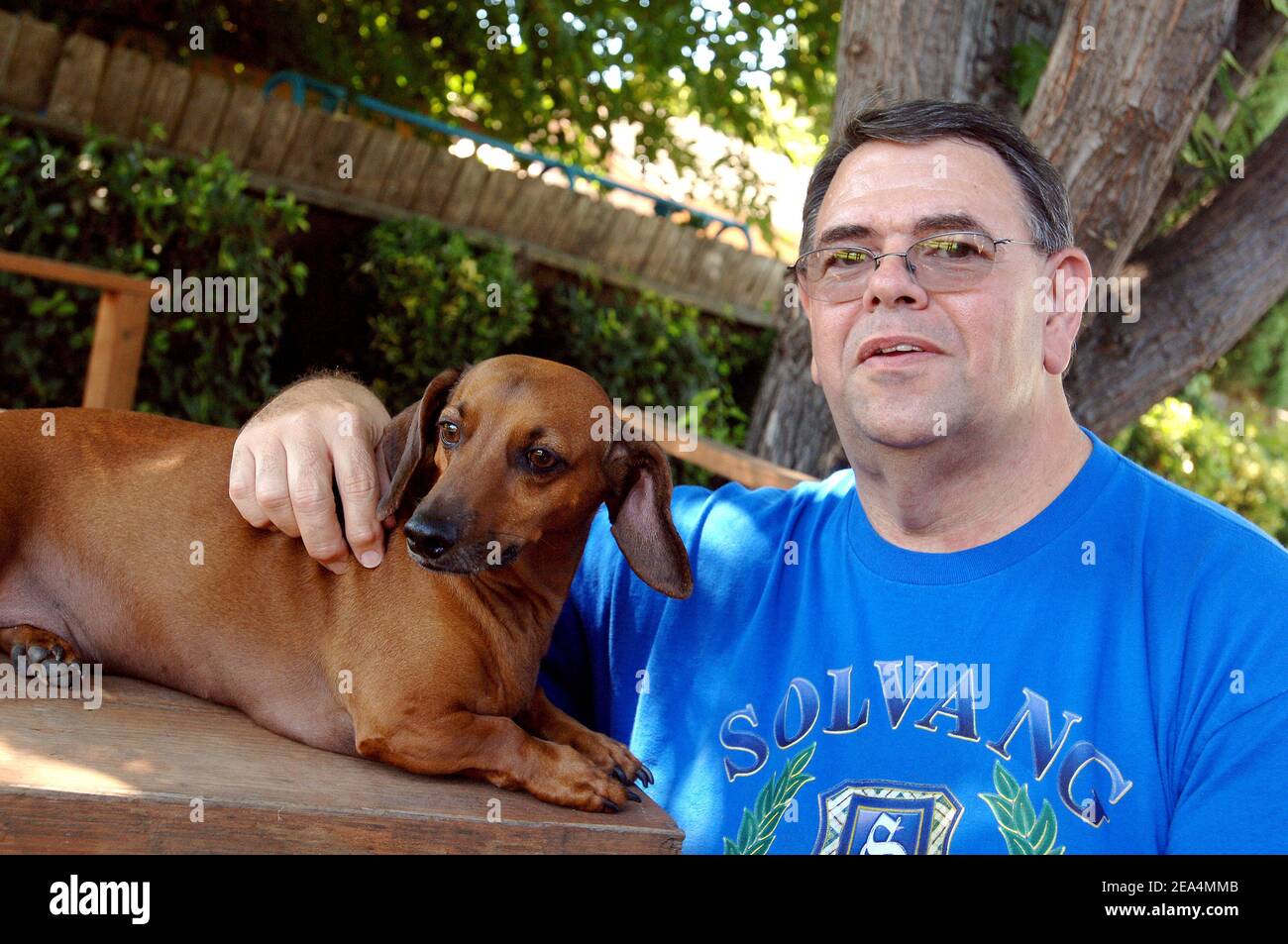 Bill Capell, ein 52 Jahre alter, geborener und gezüchteter Kalifornier und pensionierter Lebensmittelhändler, konnte der 12th Earl of Essex werden. Ein Verwandter, der letzten Monat starb, war der 10th Earl of Essex, und der 11th, ein weiterer Cousin, ist 61 Jahre alt und hat keine Kinder, die den Titel erben können. Yuba City, Kalifornien, am 23. Juli 2005. Foto von Lionel Hahn/ABACAPRESS.COM Stockfoto