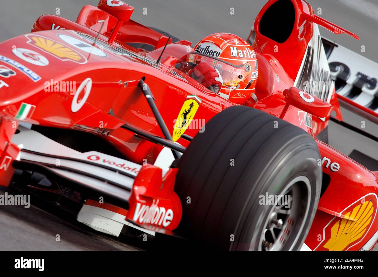 Der deutsche Formel-1-Pilot Michael Schumacher (Team Ferrari) während der Deutschland G.P. Hockenheim, am 23. Juli 2005. Foto von Thierry Gromik/ABACAPRESS.COM Stockfoto