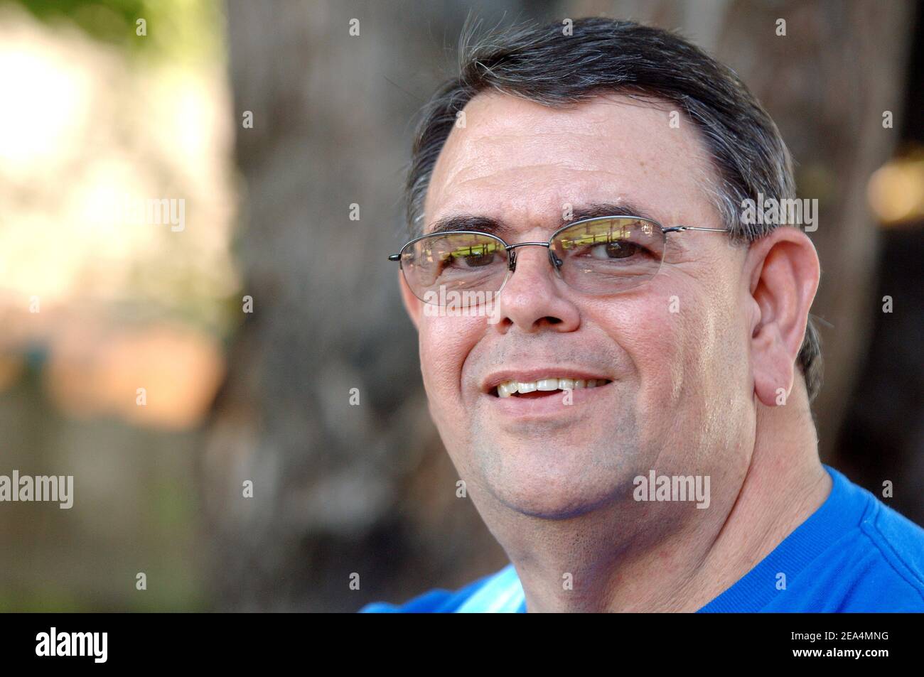 Bill Capell, ein 52 Jahre alter, geborener und gezüchteter Kalifornier und pensionierter Lebensmittelhändler, konnte der 12th Earl of Essex werden. Ein Verwandter, der letzten Monat starb, war der 10th Earl of Essex, und der 11th, ein weiterer Cousin, ist 61 Jahre alt und hat keine Kinder, die den Titel erben können. Yuba City, Kalifornien, am 23. Juli 2005. Foto von Lionel Hahn/ABACAPRESS.COM Stockfoto