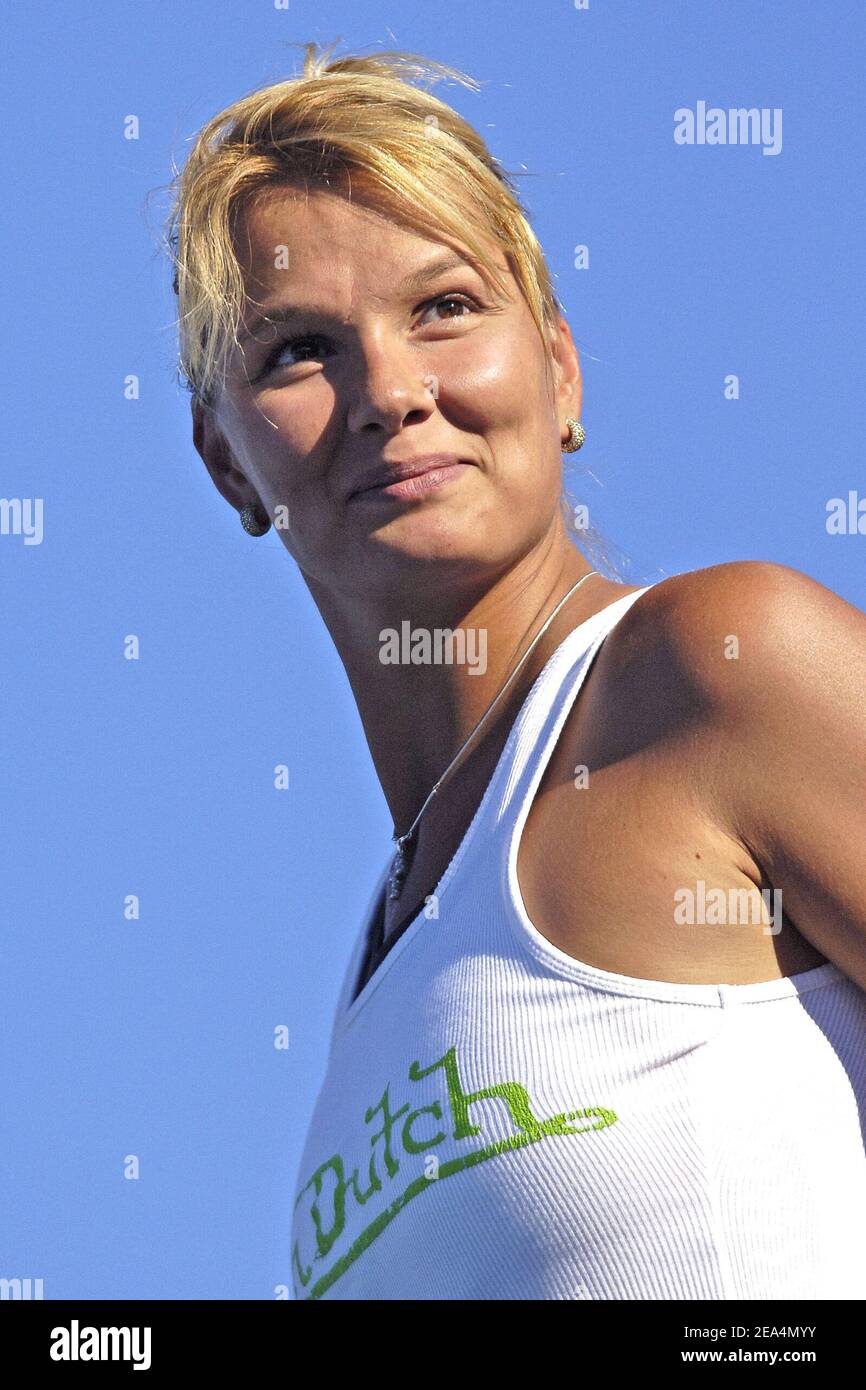 Franziska Van Almsick aus Deutschland während der Schwimmweltmeisterschaften, am 24. Juli 2005 in Montreal, Kanada. Foto von Nicolas Gouhier/CAMELEON/ABACAPRESS.COM Stockfoto