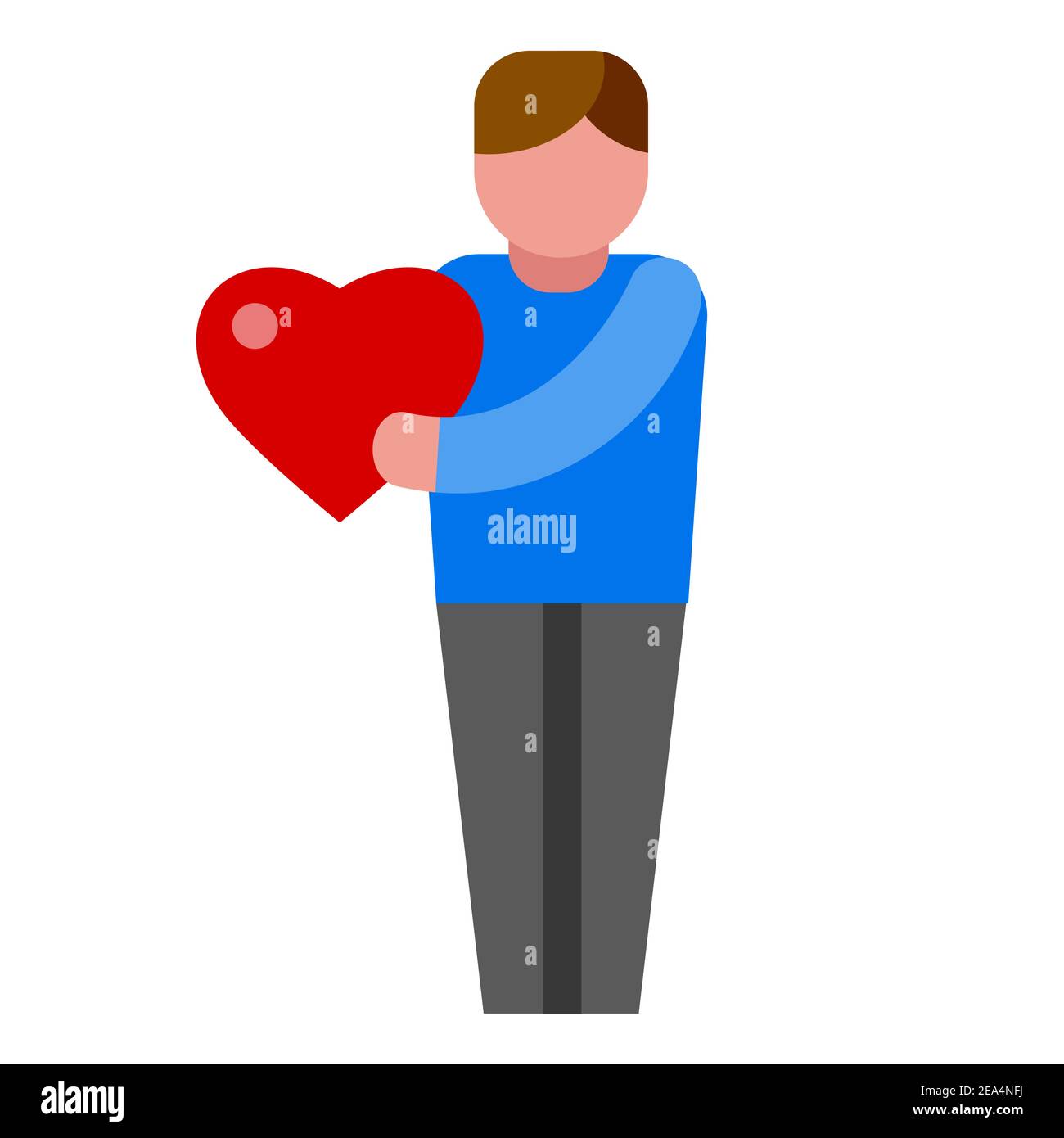 Illustration des liebevollen Herzens geben Mann Ikone Stock Vektor
