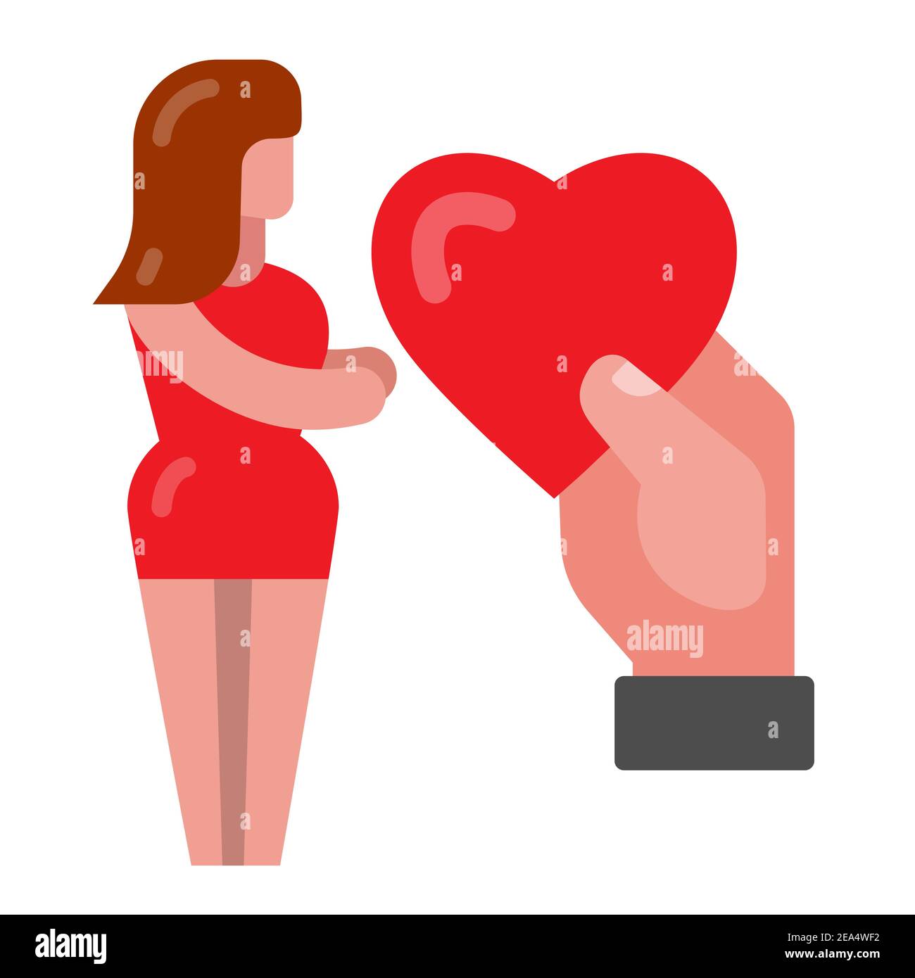 Illustration des liebevollen Herzens geben Hand-Symbol Stock Vektor