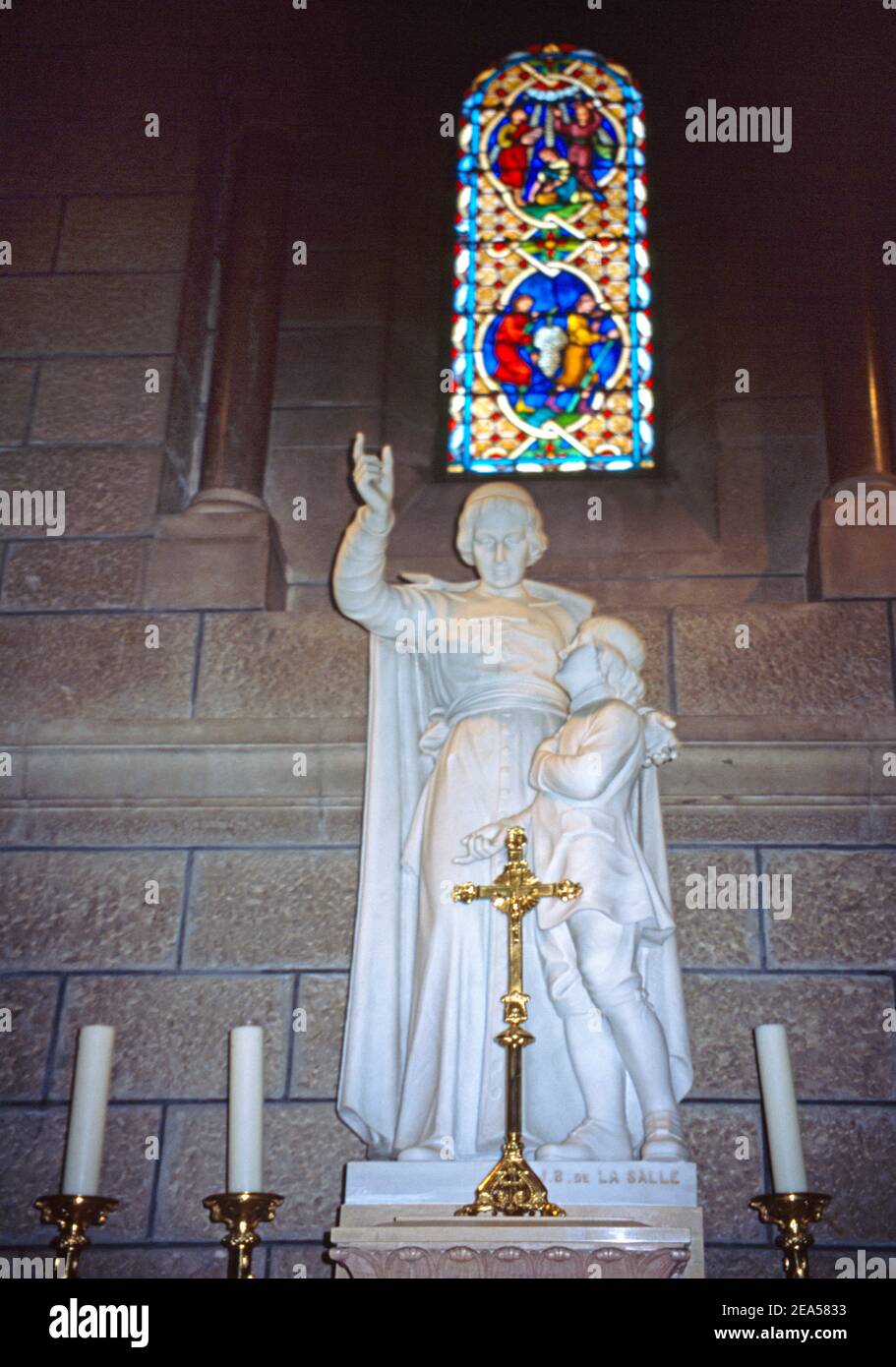 Kathedrale von Monaco Statue von Saint Jean Baptiste de la Salle Gründer Der Gebrüder De La Salle Stockfoto