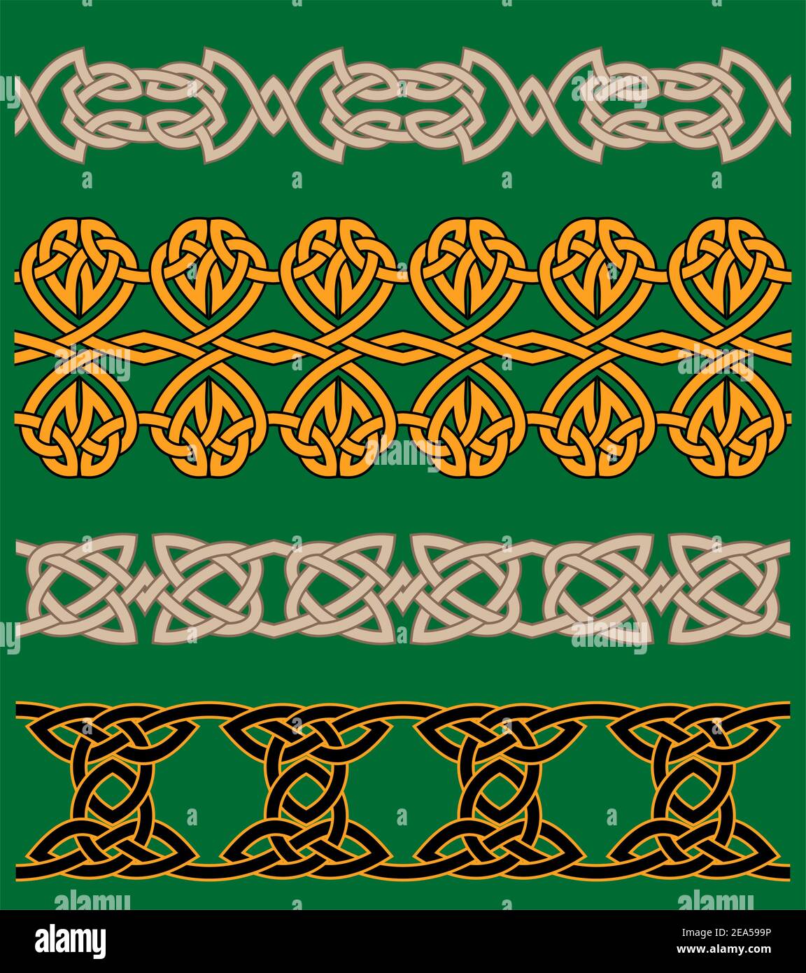 Keltische Verzierungen und Ornamente für Ornamente und Dekoration Stock Vektor