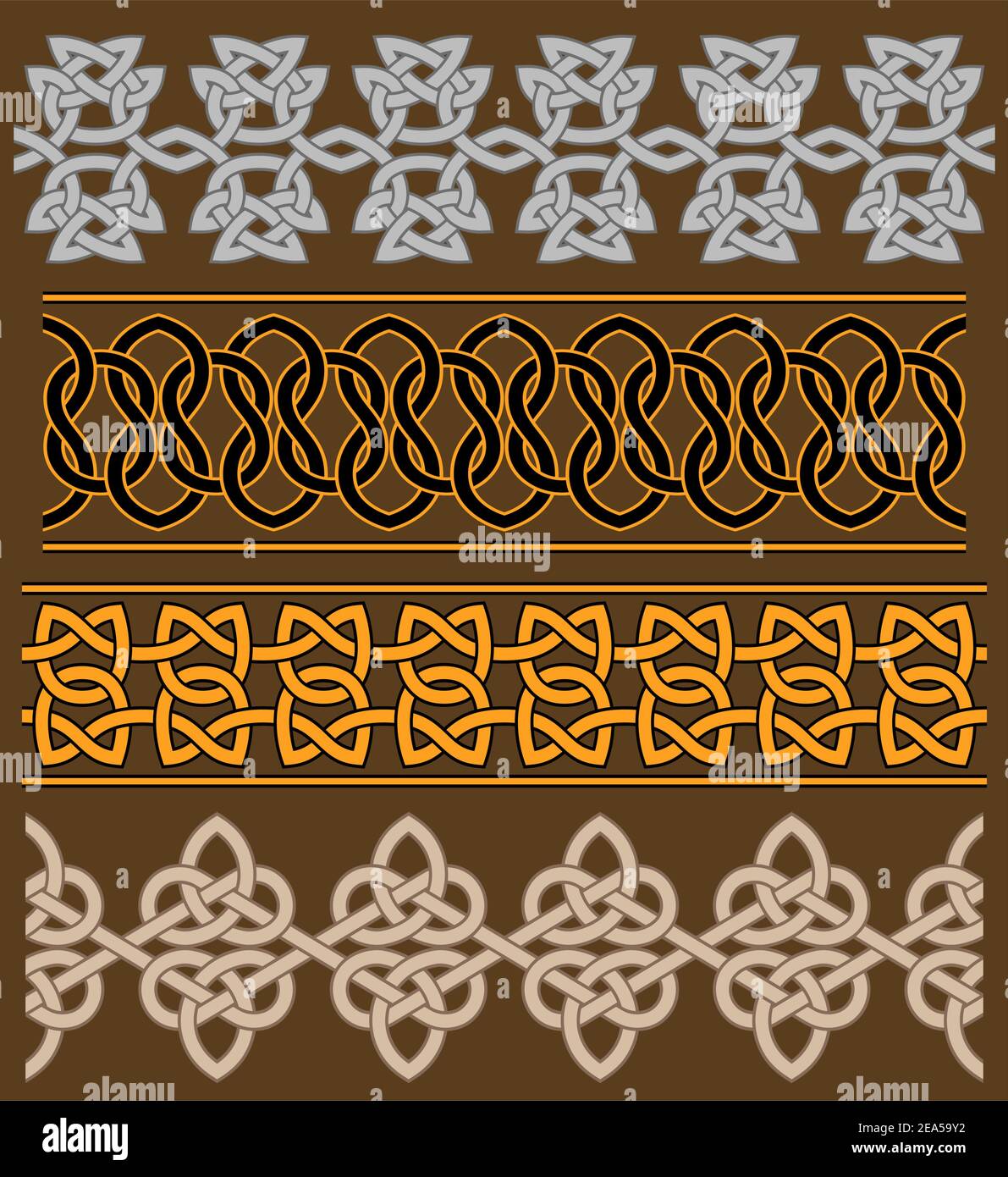 Set aus keltischen Ornamenten und Mustern für ethnisches Design Stock Vektor