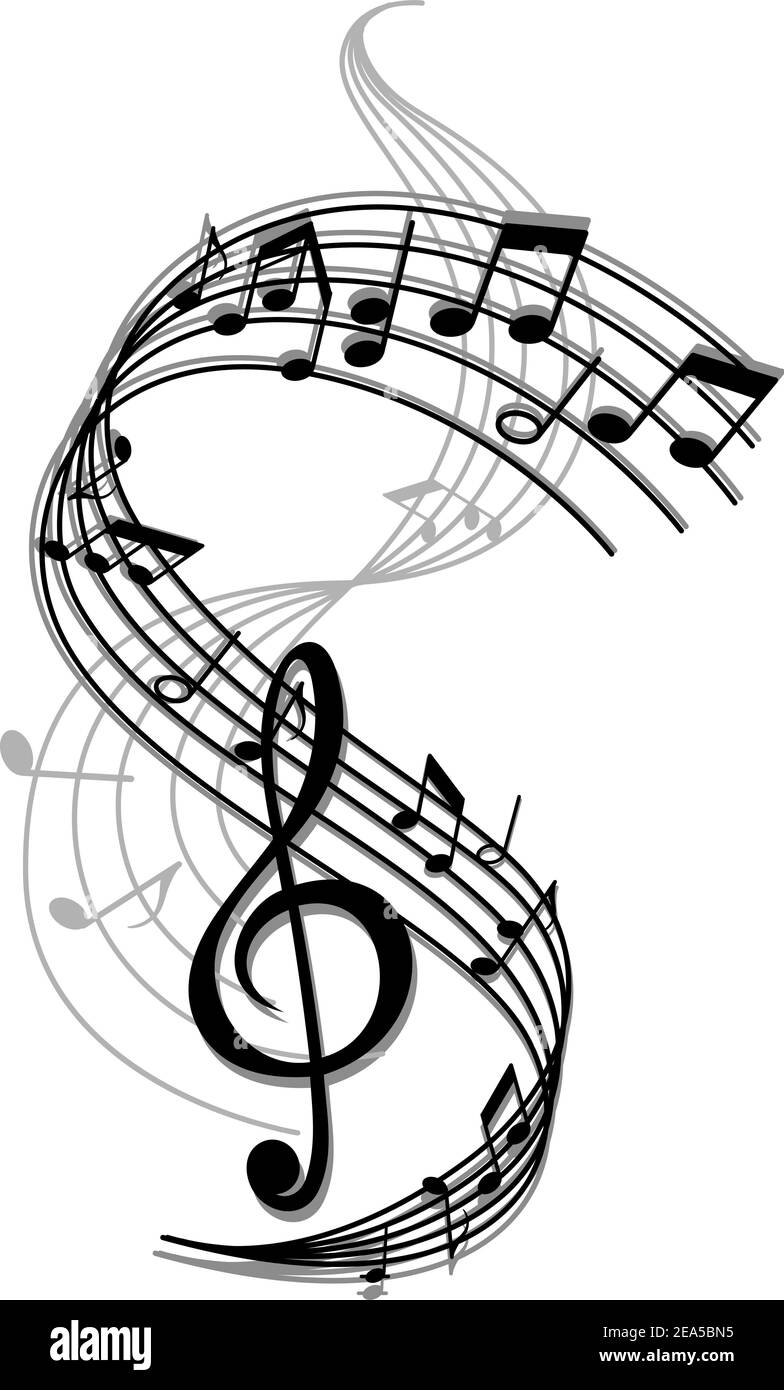 Abstrakte Kunst Musik Hintergrund mit Noten für Entertainment-Design Stock Vektor