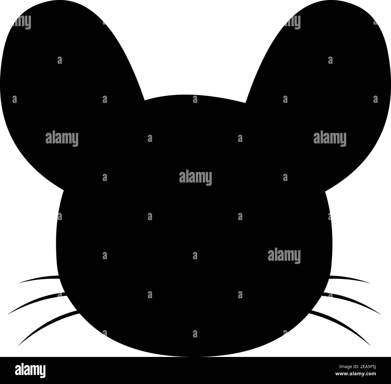 Vektordarstellung der Silhouette des Kopfes eines Maus Stock Vektor