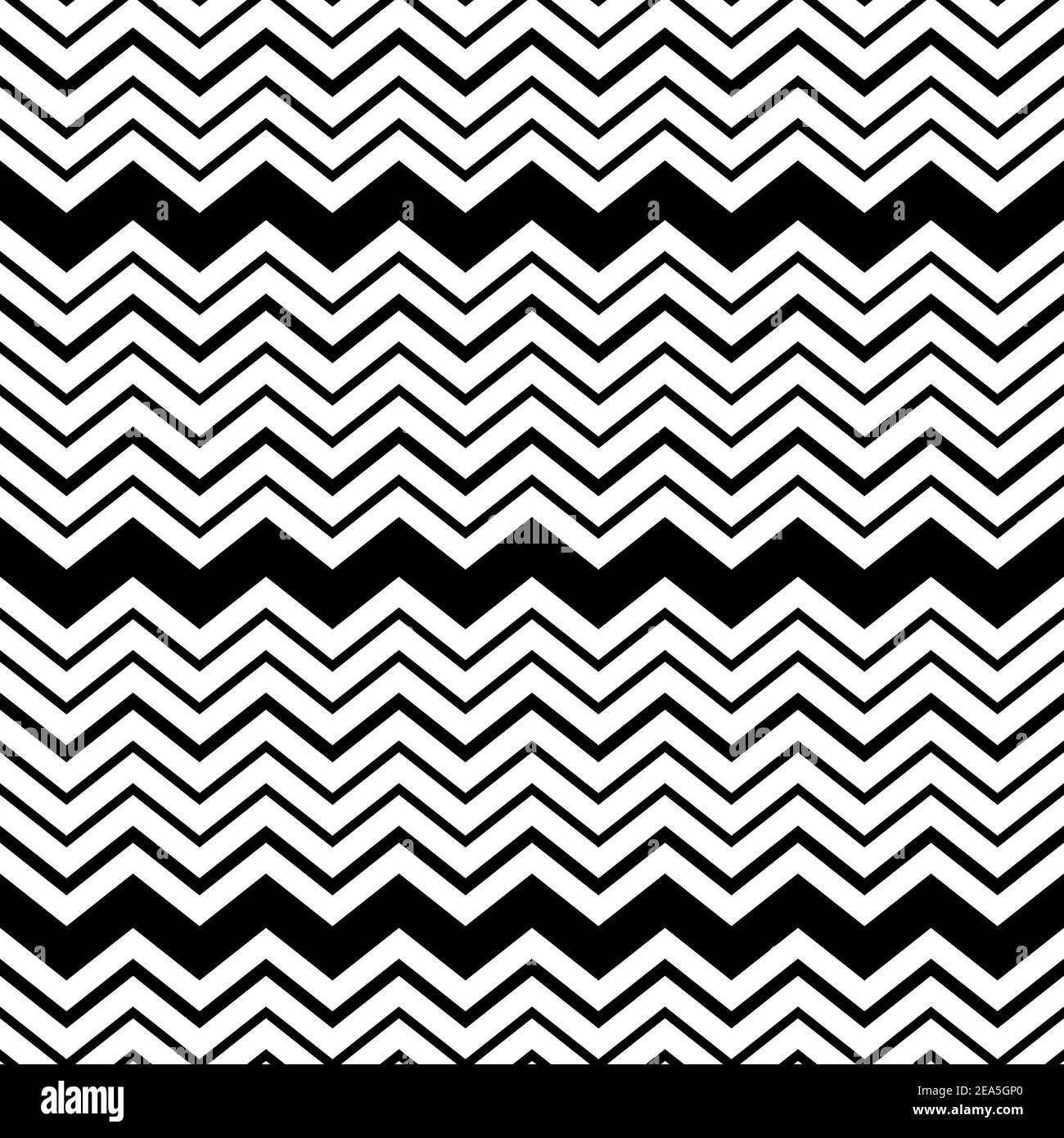 Seamlees-Muster mit geometrischem Zickzack-Ornament auf schwarzem und weißem Hintergrund. Stock Vektor Illustration.Template-Design für Einladung, Karte, Stoff Stock Vektor