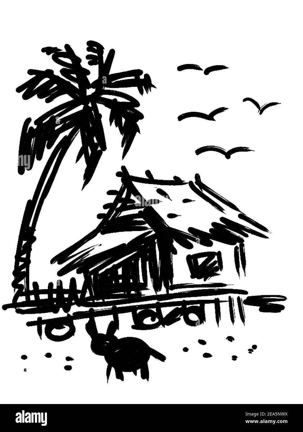 Kunstzeichnung copic Marker thailand Country Stockfoto