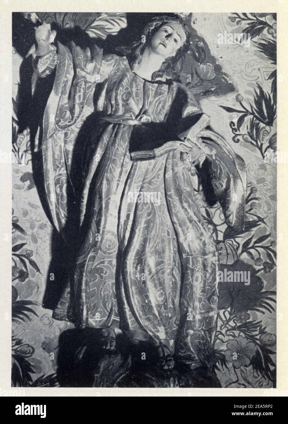 Art Mexicain. Saint Jean. XVIIie siècle. Barockstil. Bois sculpté, décoré, doré et polychromé Stockfoto