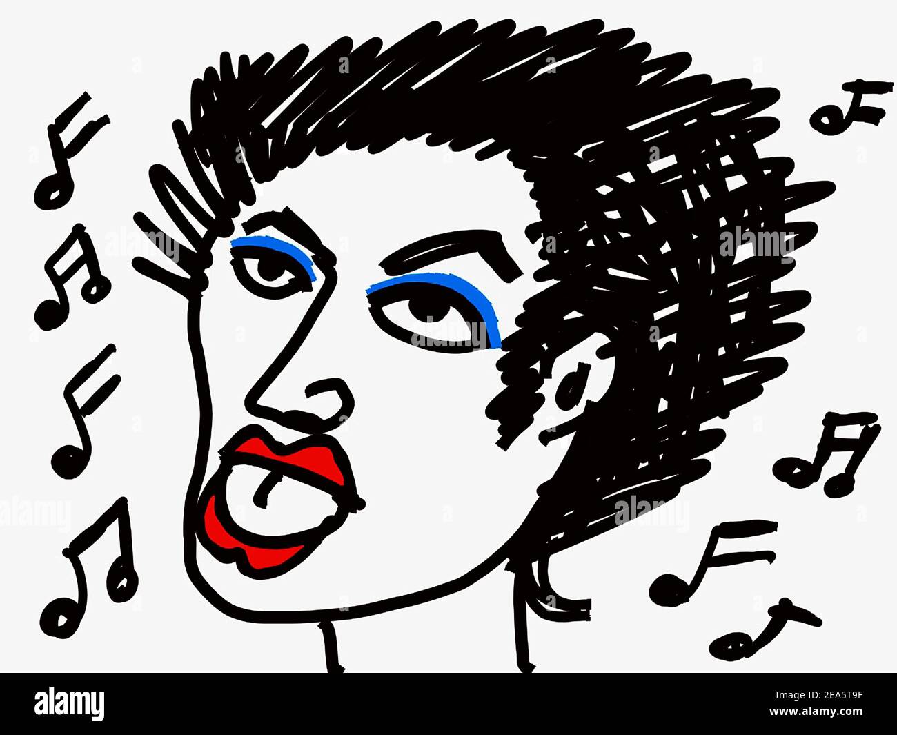 Zeichnung, Skizze, Hübsch, Verrückt, Monster Stockfoto